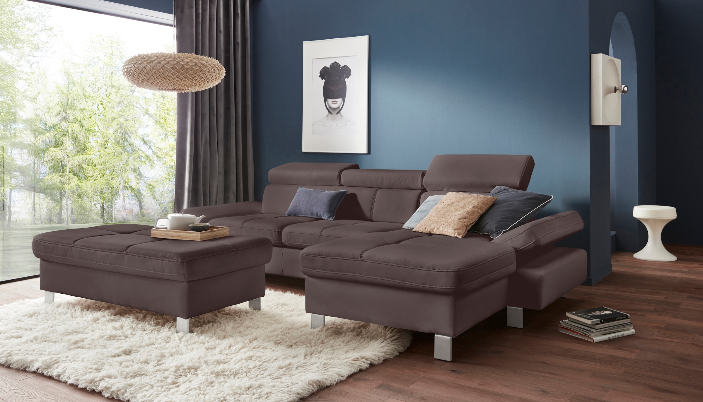 exxpo - sofa fashion Ecksofa »Fiji, hochwertige Detailverarbeitung im Sitz und Rücken, L-Form«, bequem durch Kopf- und Armteilverstellung, wahlweise mit Bettfunktion