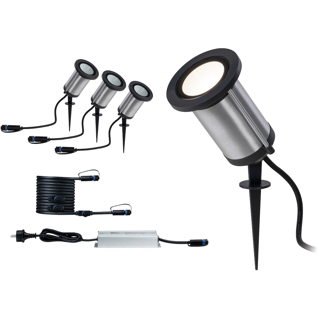 Paulmann LED Gartenstrahler »Plug & Shine«, 3 flammig-flammig, LED-Modul, 3000K 6W 24V IP65