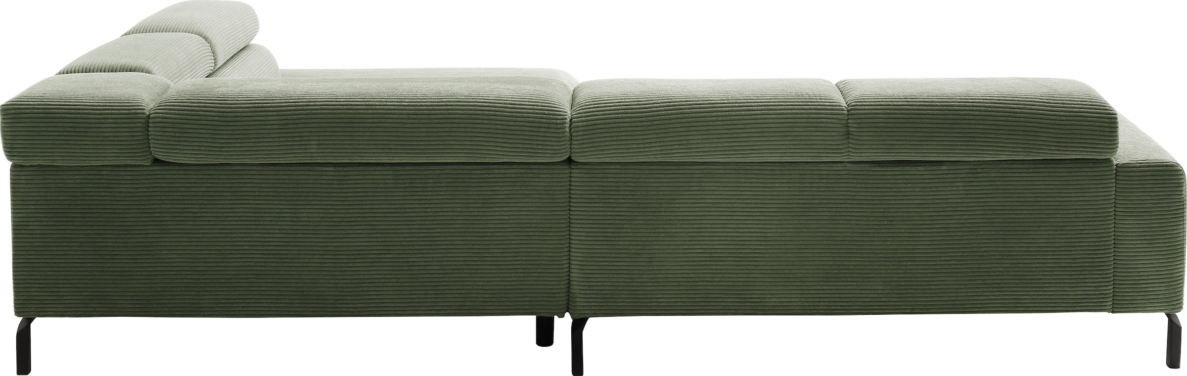 Home affaire Ecksofa »Antonelli, L-Form,  inkl. Kopfteilverstellung, Breite 312 cm« ohne Sitztiefenverstellung, in Cord, oliv