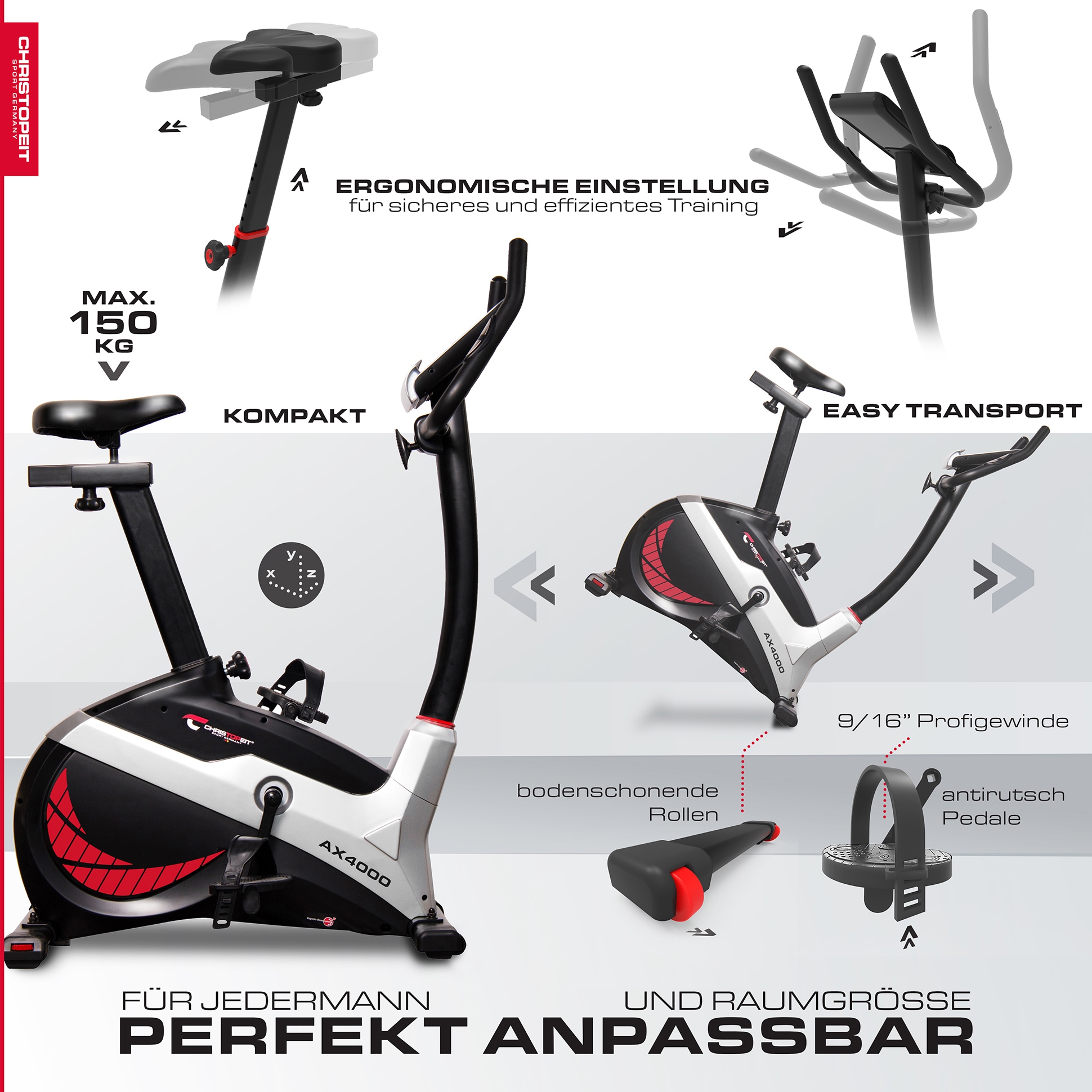 Ergometer 4000«, Heimtrainer Fahrrad | »AX Raten auf BAUR Christopeit Sport®