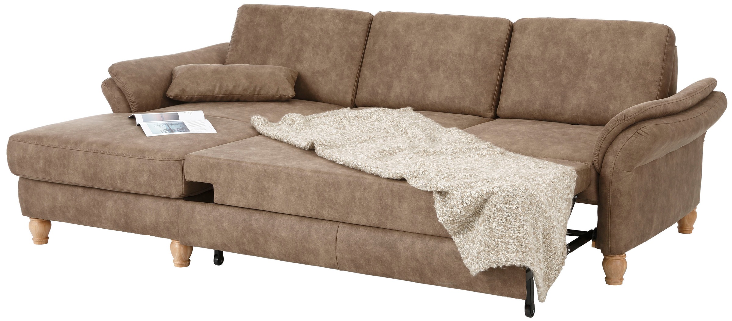 Home affaire Ecksofa »Palace L-Form«, incl. Sitztiefenverstellung, wahlweise mit Bettfunktion und Stauraum