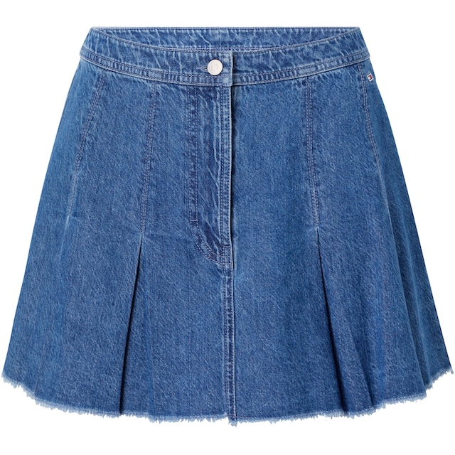 Tommy Jeans Jeansrock »TJW LW DENIM PLEAT MINI SKIRT«, mit Tommy Jeans Logo-Flag  Stickerei bestellen | BAUR