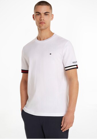 Tommy Hilfiger T-Shirt »PIQUE FLAG CUFF TEE«, mit kontrastfarbenen Rippbündchen am Ärmel kaufen