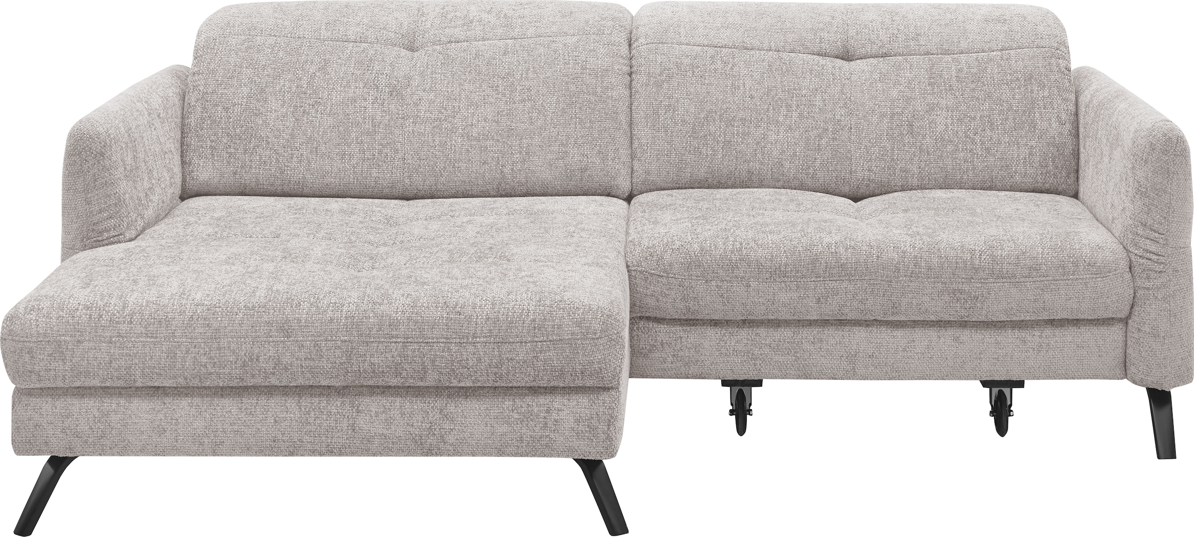 set one by Musterring Ecksofa "SO 4400 V" wahlweise mit motorischer Bettfunktion & Kopfverstellung, Fuß schwarz