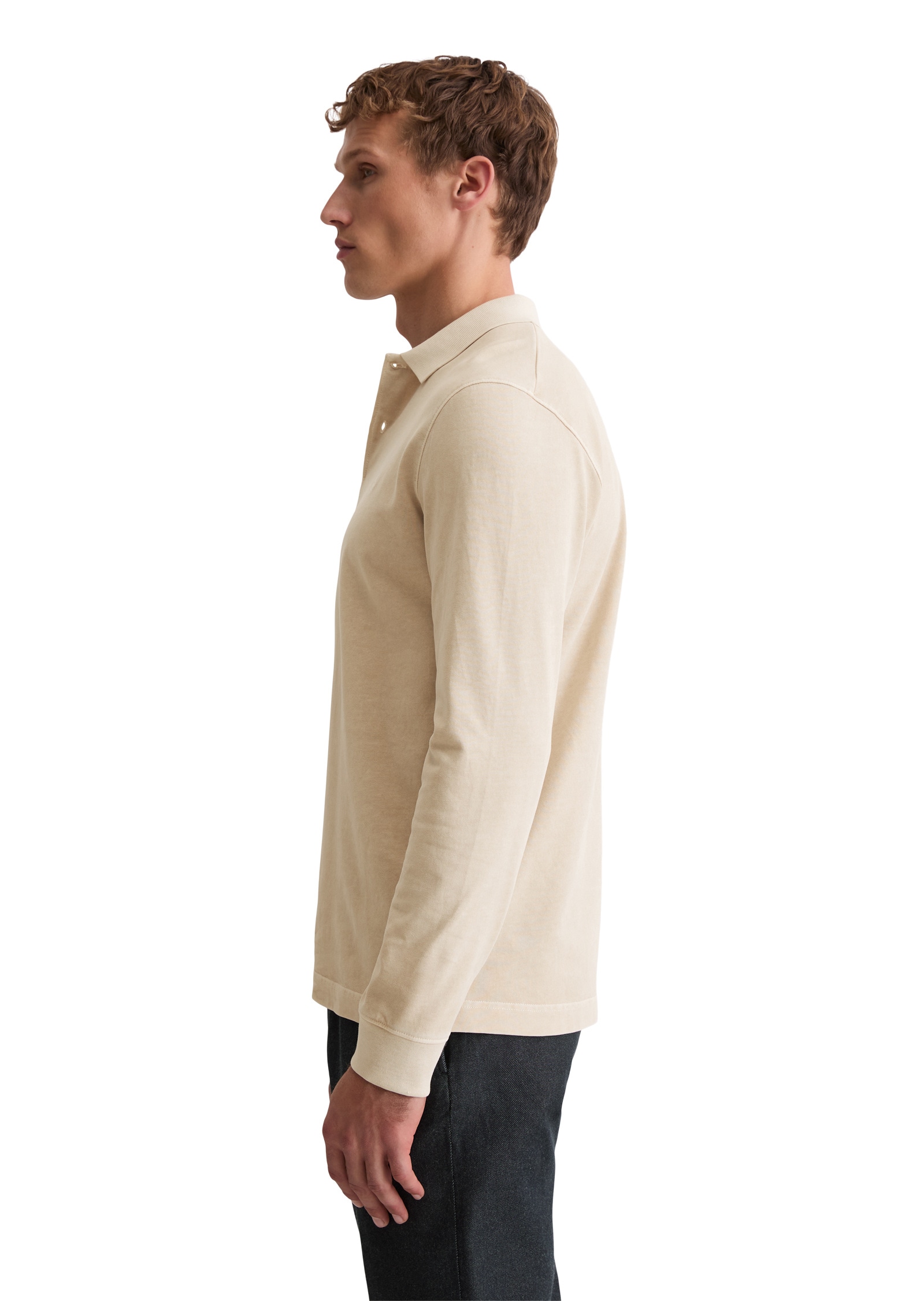 Marc O'Polo Langarm-Poloshirt »aus soft-touch Bio-Baumwoll-Jersey«