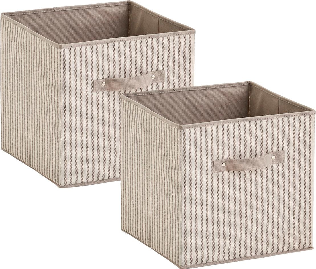 Zeller Present Aufbewahrungsbox »Stripes«, faltbar, Vlies, beige