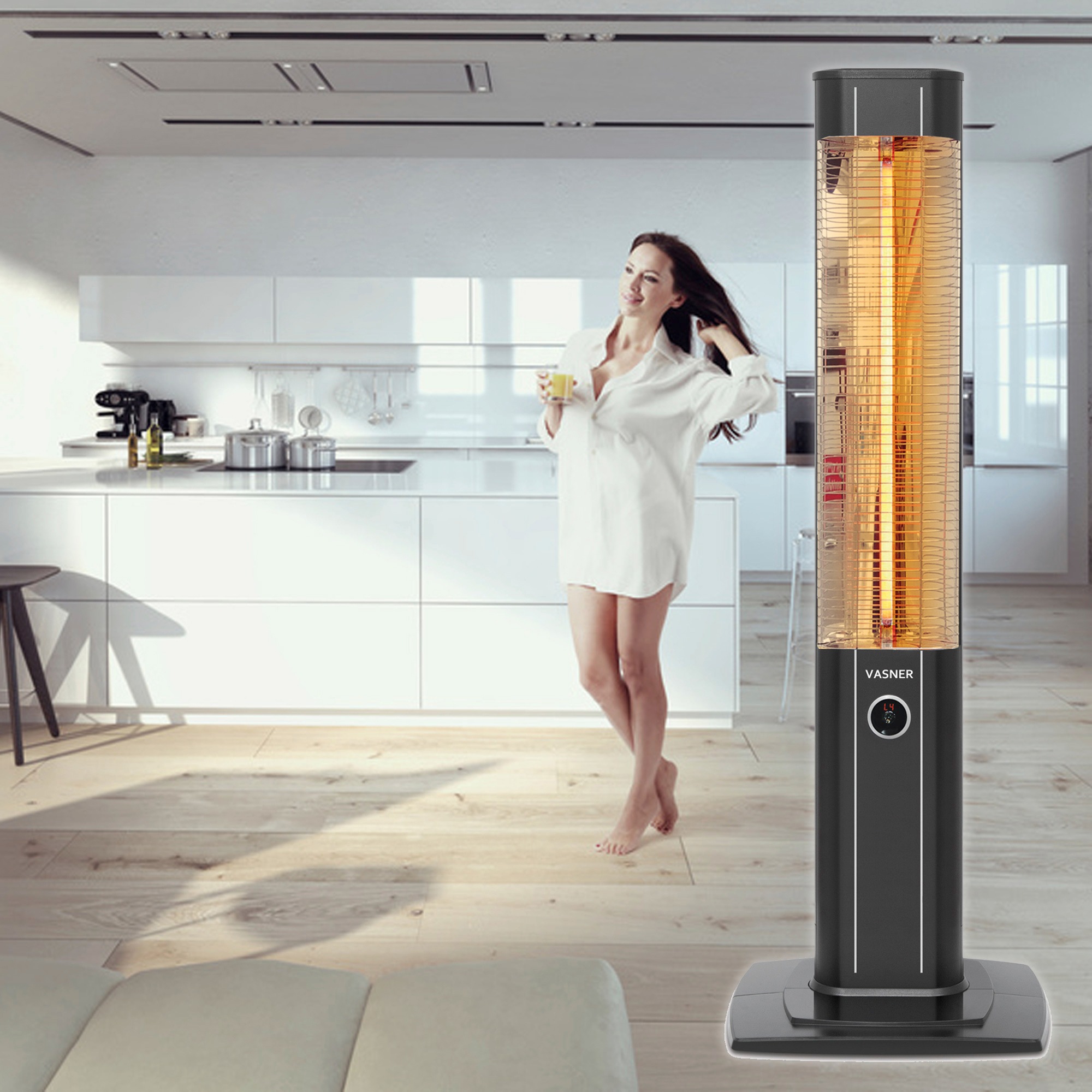 Vasner Heizstrahler "Standgerät schwarz, StandLine 23R" 2.300 W mit Fernbed günstig online kaufen
