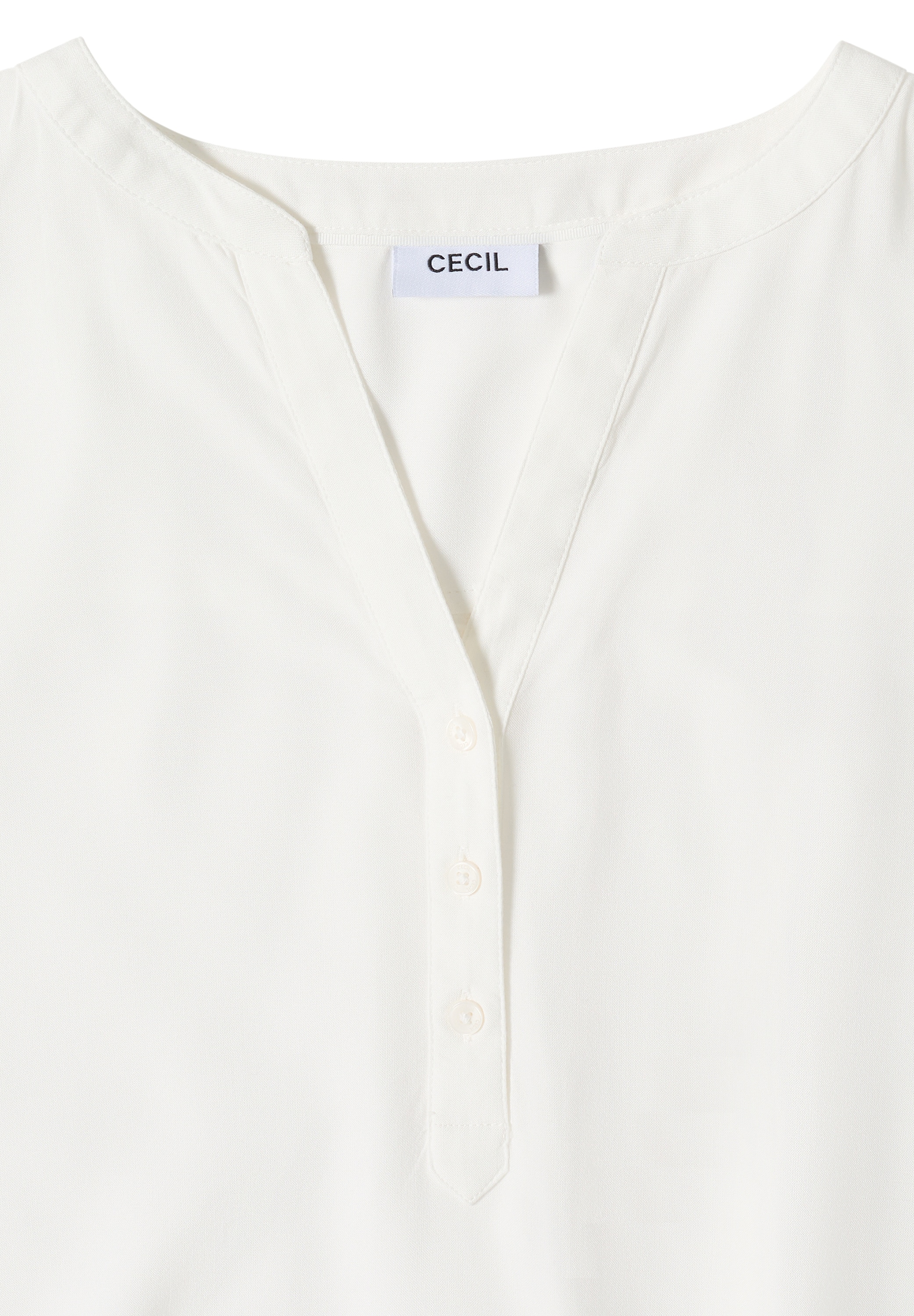 Cecil Shirtbluse mit geschlitztem Rundhalsausschnitt
