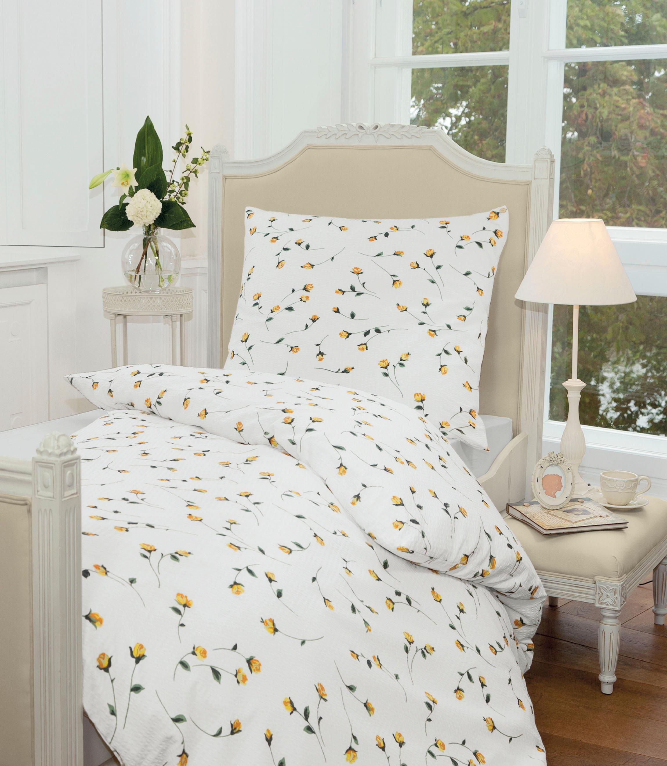 Janine Bettwäsche "Tango" 3 Stk. geblümte Bettwäsche aus Baumwolle, Bettwäs günstig online kaufen