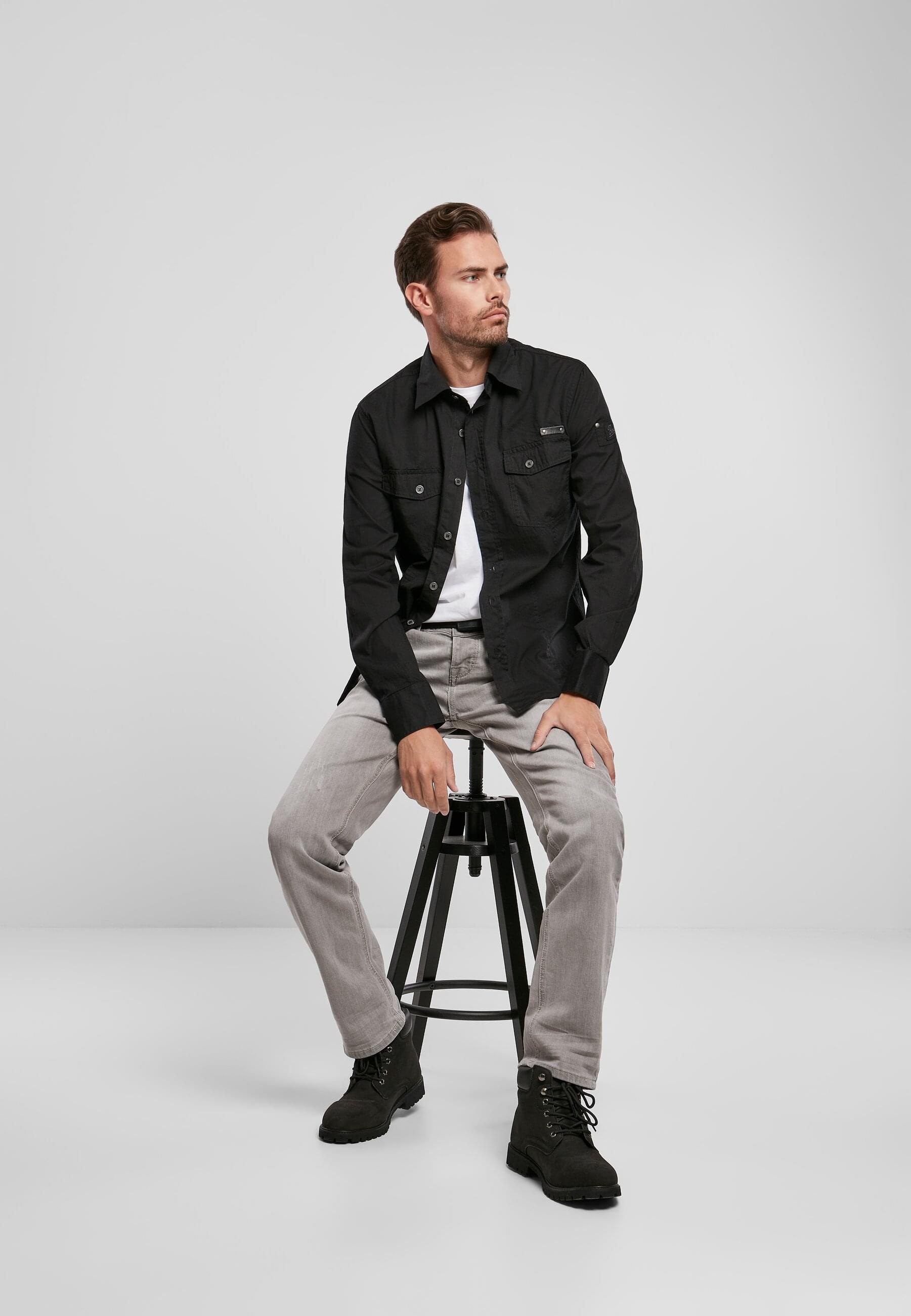 Brandit Langarmhemd »Brandit Herren Slim Worker Shirt«, (1 tlg.)