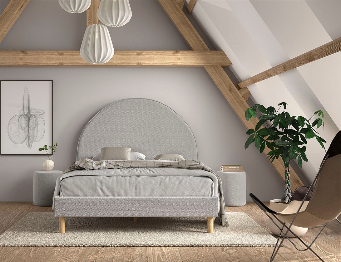 Vipack Schlafzimmer-Set "Moon, best. aus Polsterbett 140/200 und 2 Hocker/N günstig online kaufen