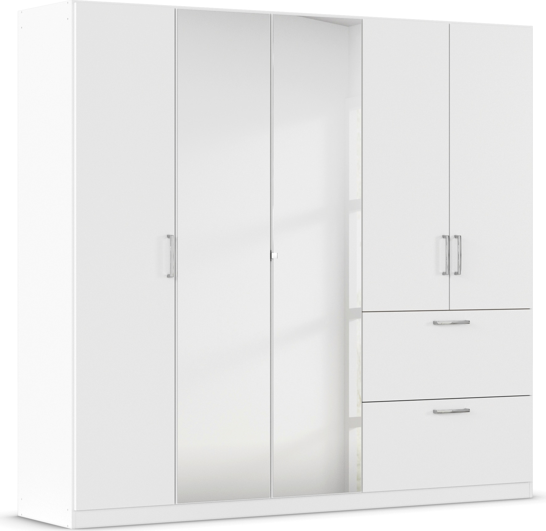 rauch Drehtürenschrank "Kleiderschrank Schrank Garderobe Schlafzimmerschrank PADUA" voll aufgelegte Spiegeltüren, zwei große Schubladen MADE IN GERMANY