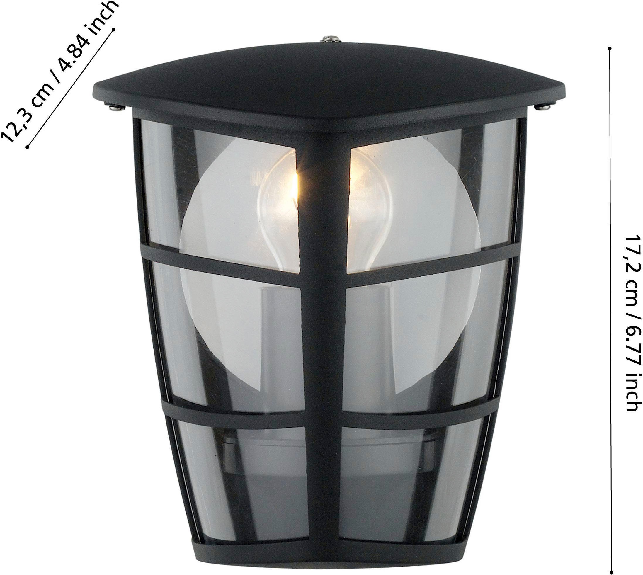 EGLO Wandleuchte »Aloria Außen-Wandlampe, Außenleuchte, Aluguss, Kunststoff, E27, IP44« E27 1 Stk. Wand-/Deckenleuchte - L18 x H20 x AL12 cm - schwarz - 1X60W exkl.