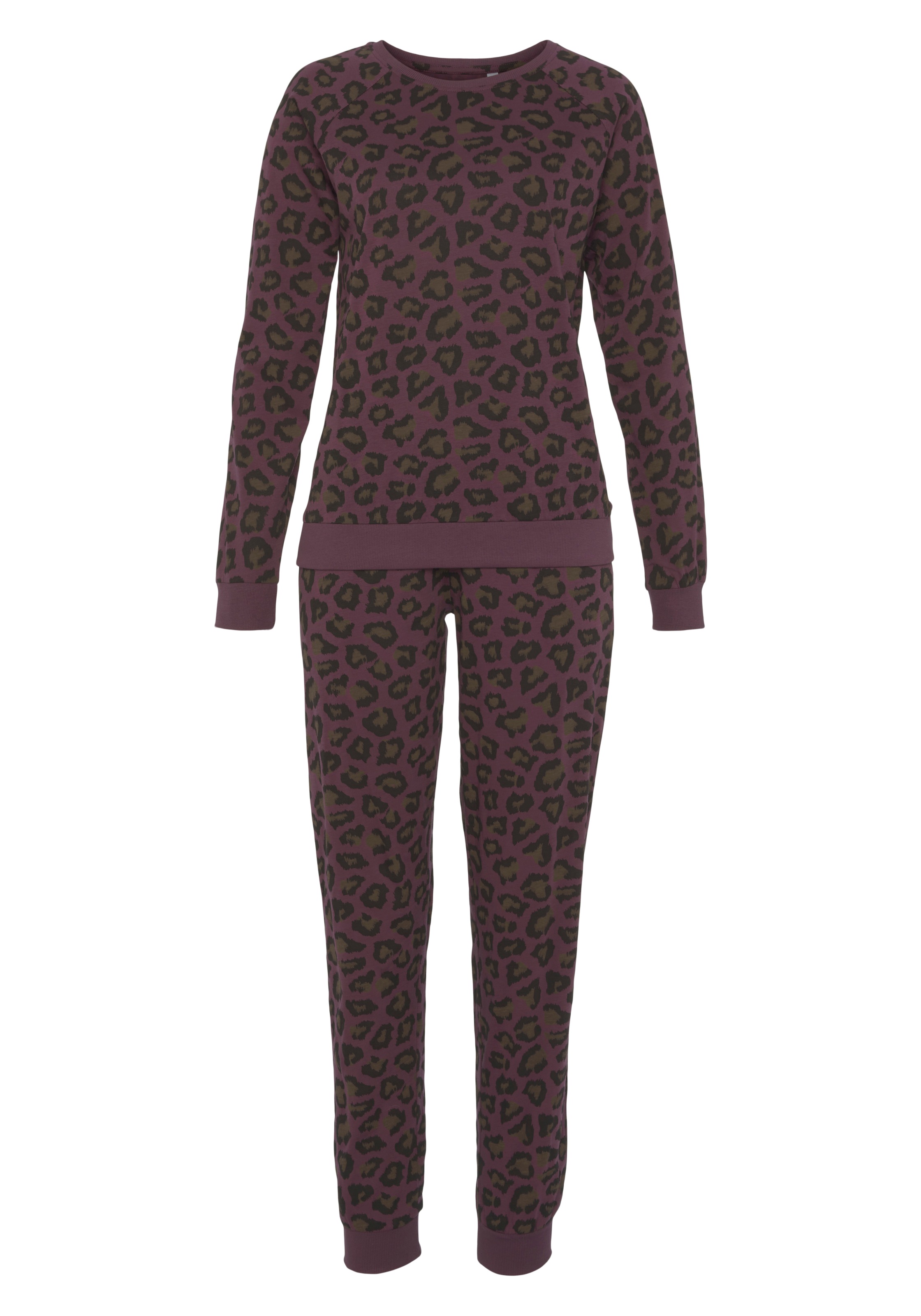 Vivance Dreams Pyjama, (2 tlg.), mit tonalem Animalprint günstig online kaufen