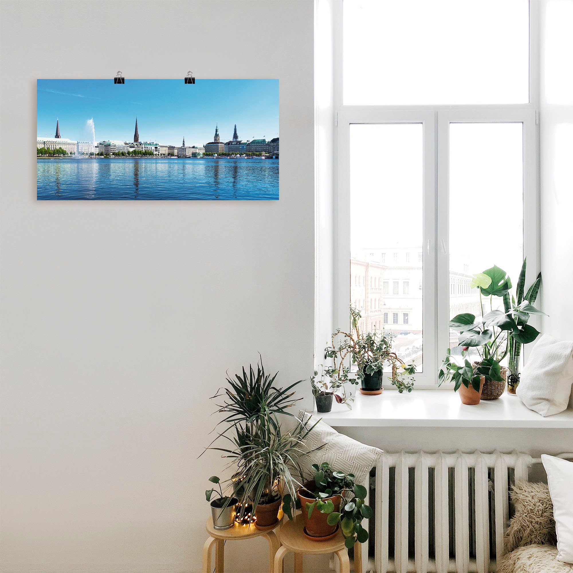 Artland Wandbild »Hamburg Alsterpanorama«, Deutschland, (1 St.), als Leinwandbild, Poster in verschied. Größen