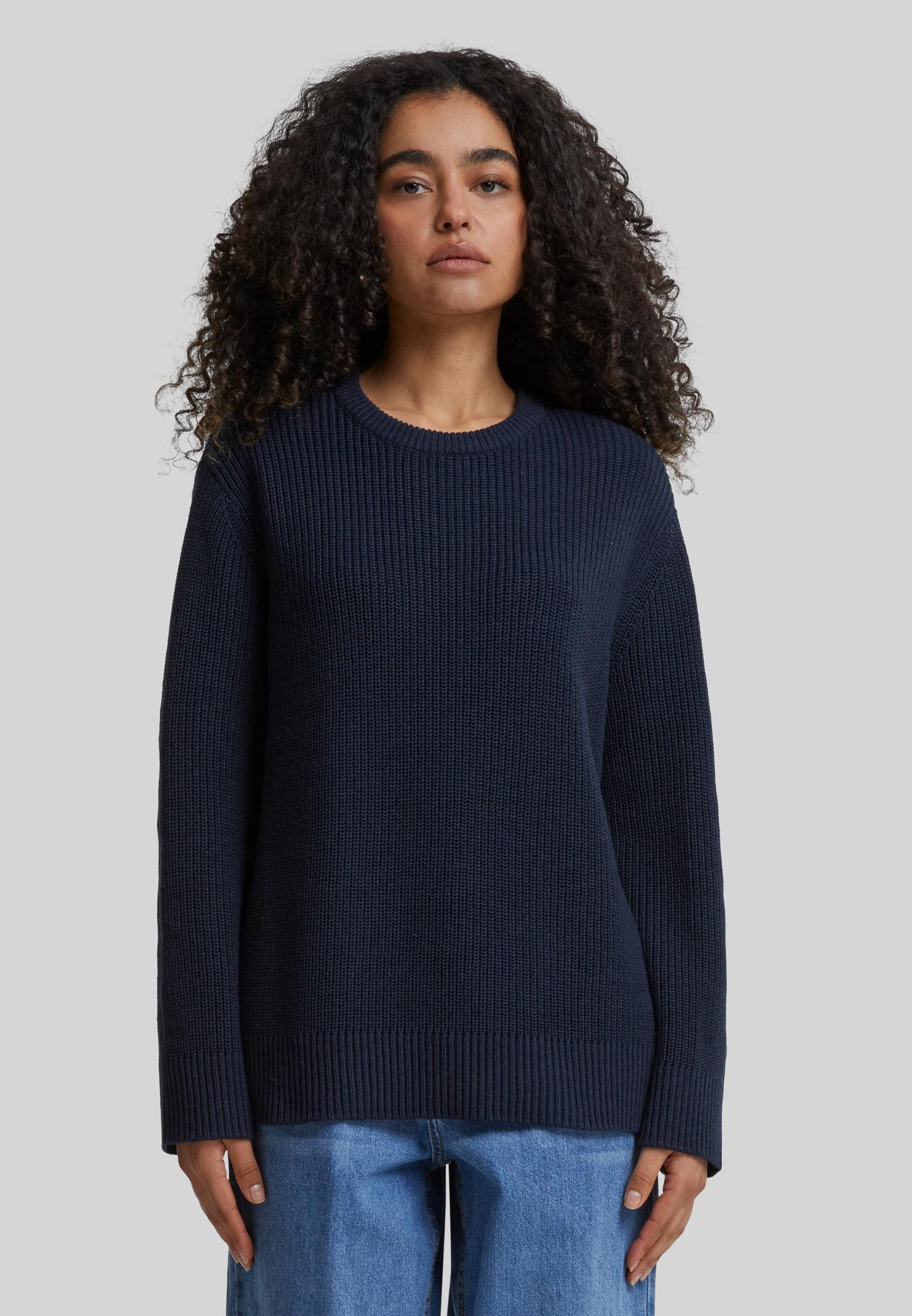 URBAN CLASSICS Rundhalspullover »Urban Classics Damen Ladies Rib Knit Sweater«, (1 tlg.)
