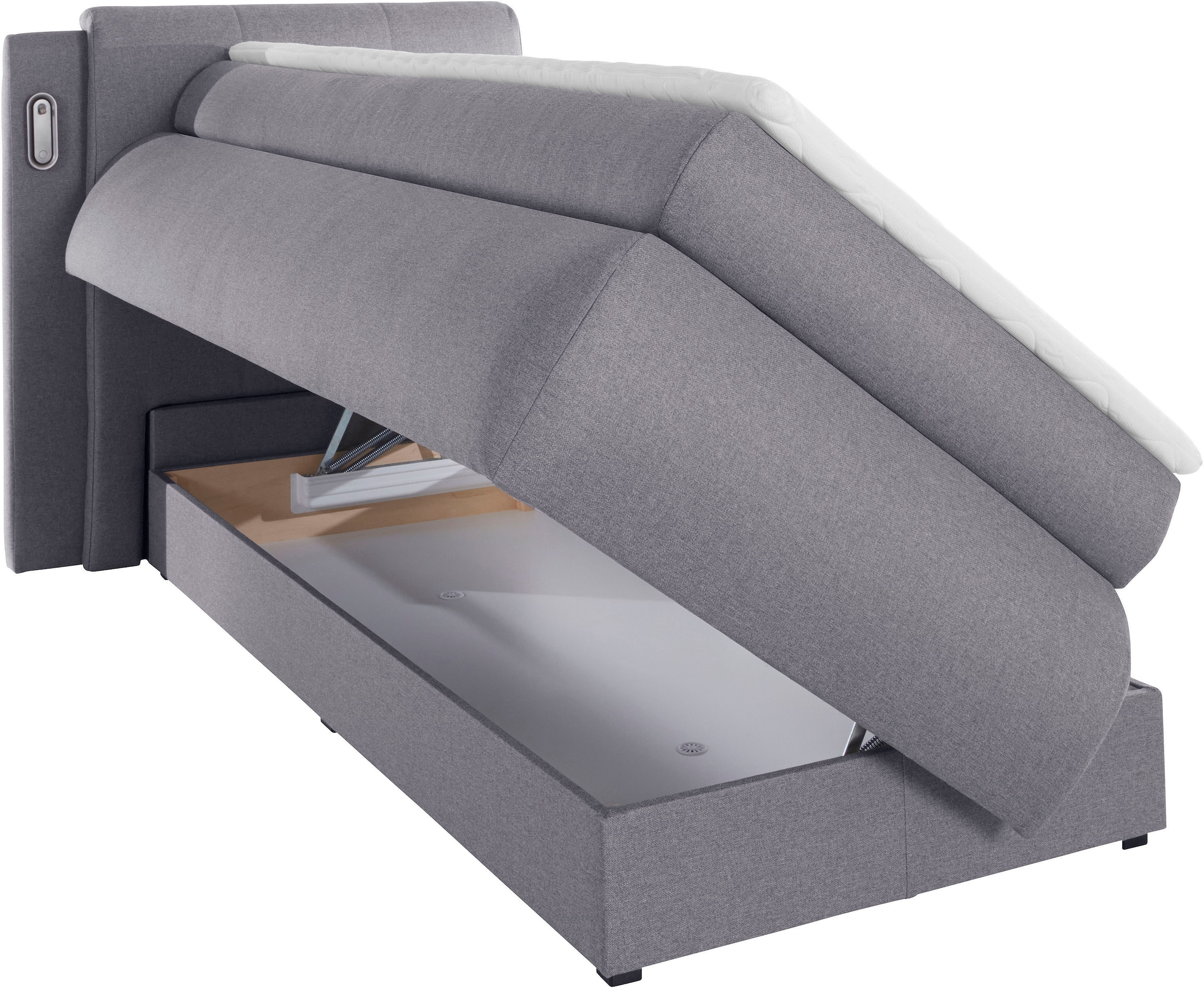 COLLECTION AB Boxspringbett »Borna«, inklusive Bettkasten, LED-Beleuchtung und Topper