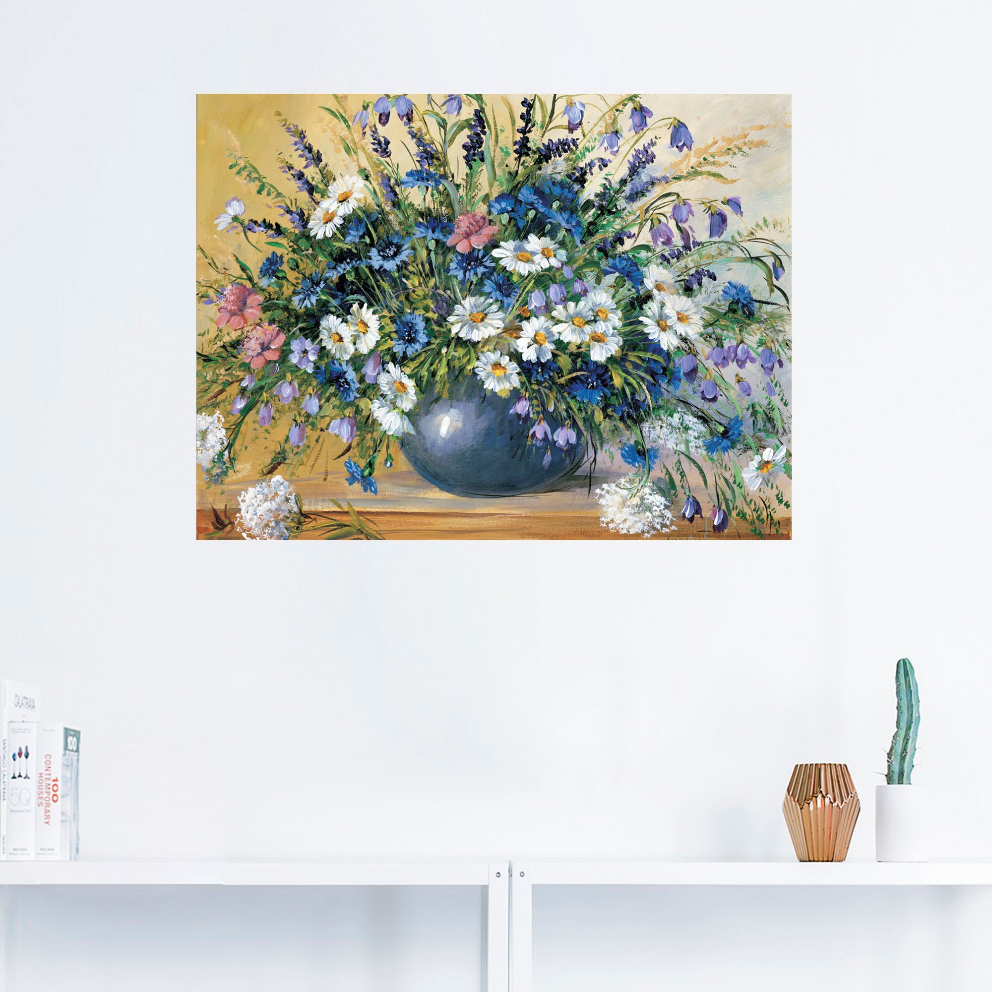 Artland Wandbild "Vase mit Kornblumen", Blumen, (1 St.), als Leinwandbild, günstig online kaufen