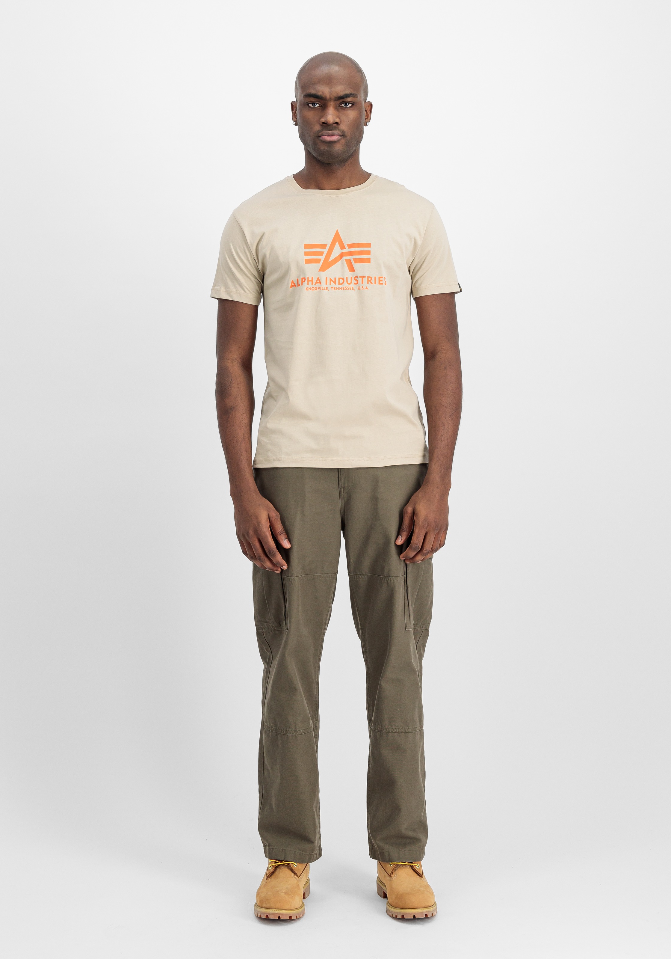 Alpha Industries Basic Organic Kurzarm T-Shirt Beige XL 6