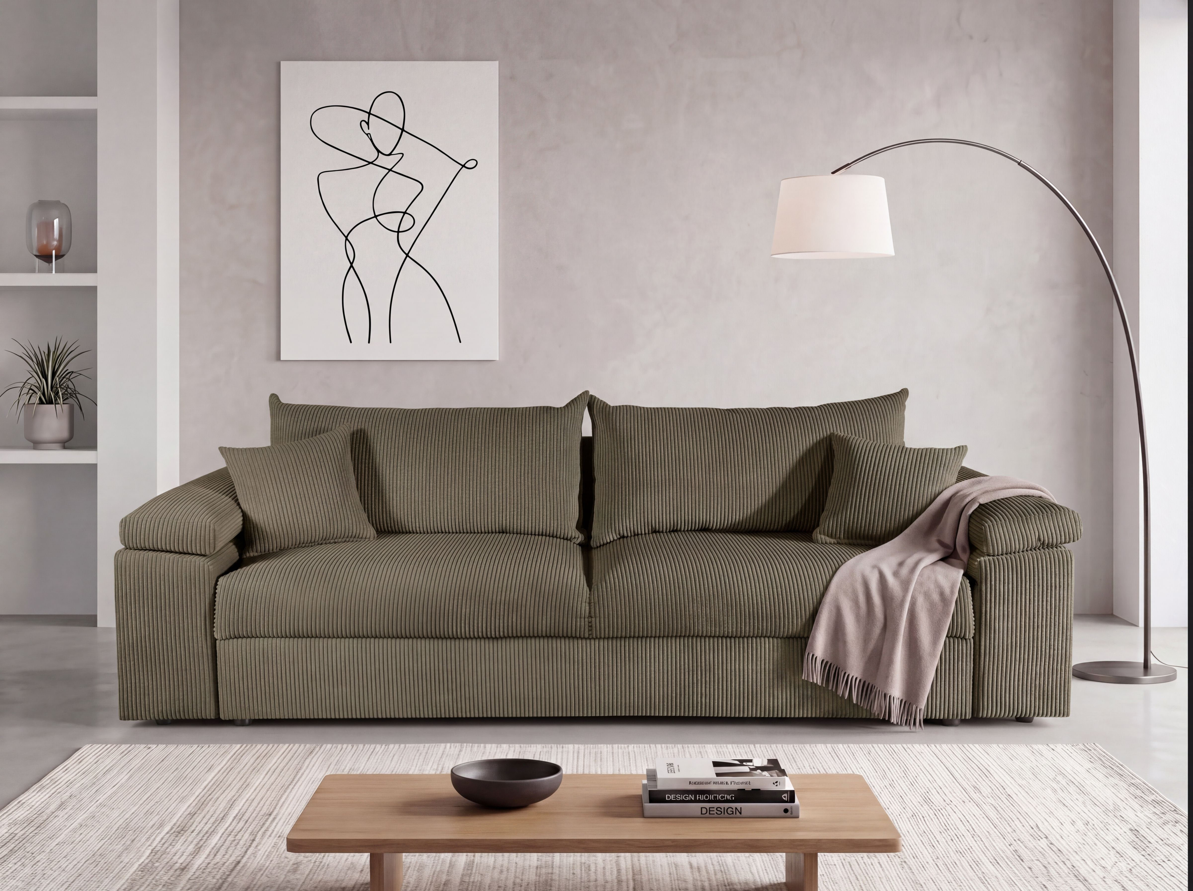 COLLECTION AB Schlafsofa "Mara, B: 249 cm, Liegefl. 139x195 cm" Dauer-Schlaffunktion, Bettkasten & Federkern, wahlweise mit Topper