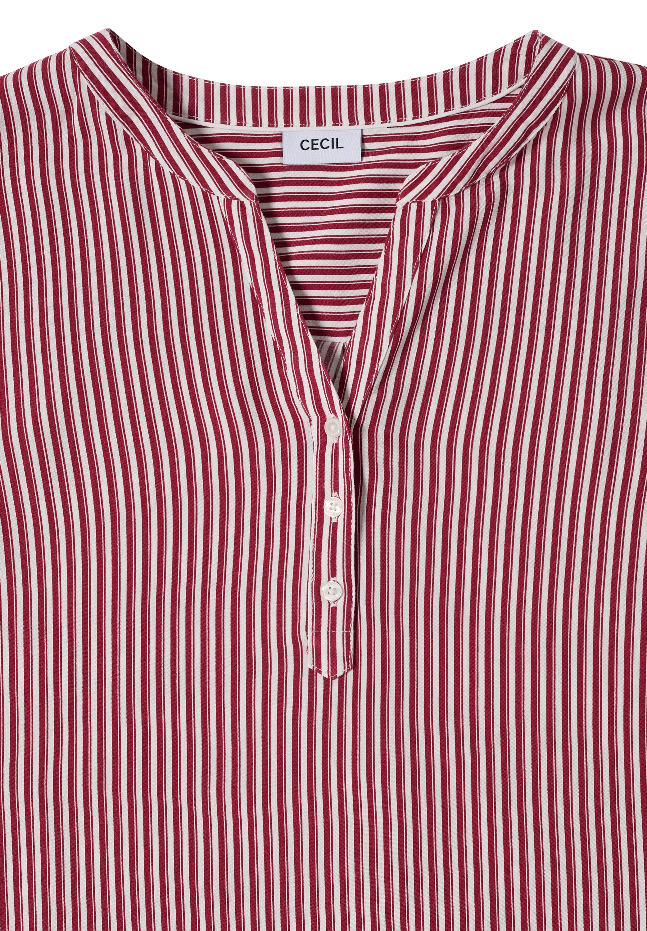 Cecil Shirtbluse mit geschlitztem Rundhalsausschnitt