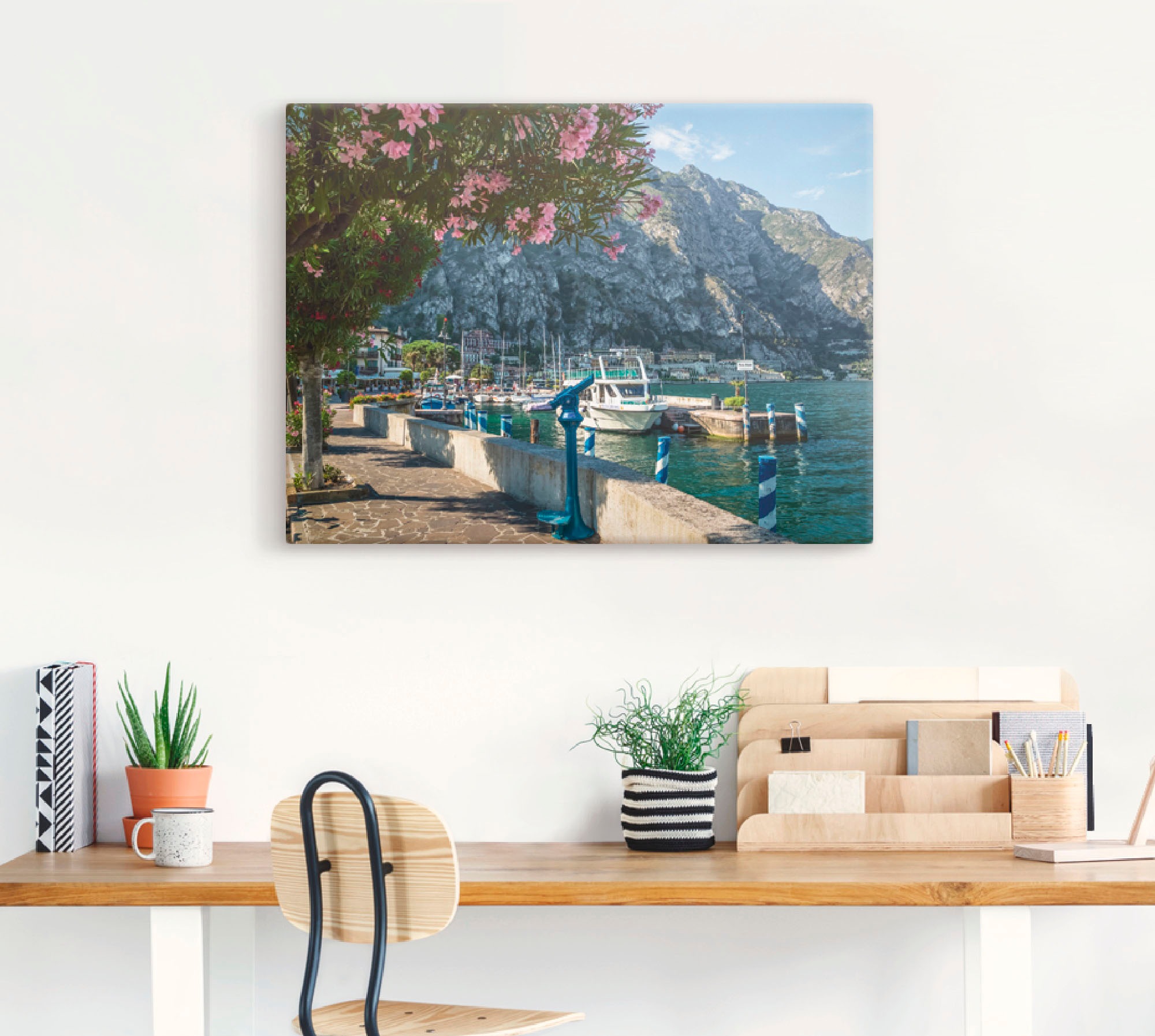 Artland Leinwandbild "Gardasee Hafen Limone sul Garda I" Europa 1 Stk. tlg. günstig online kaufen