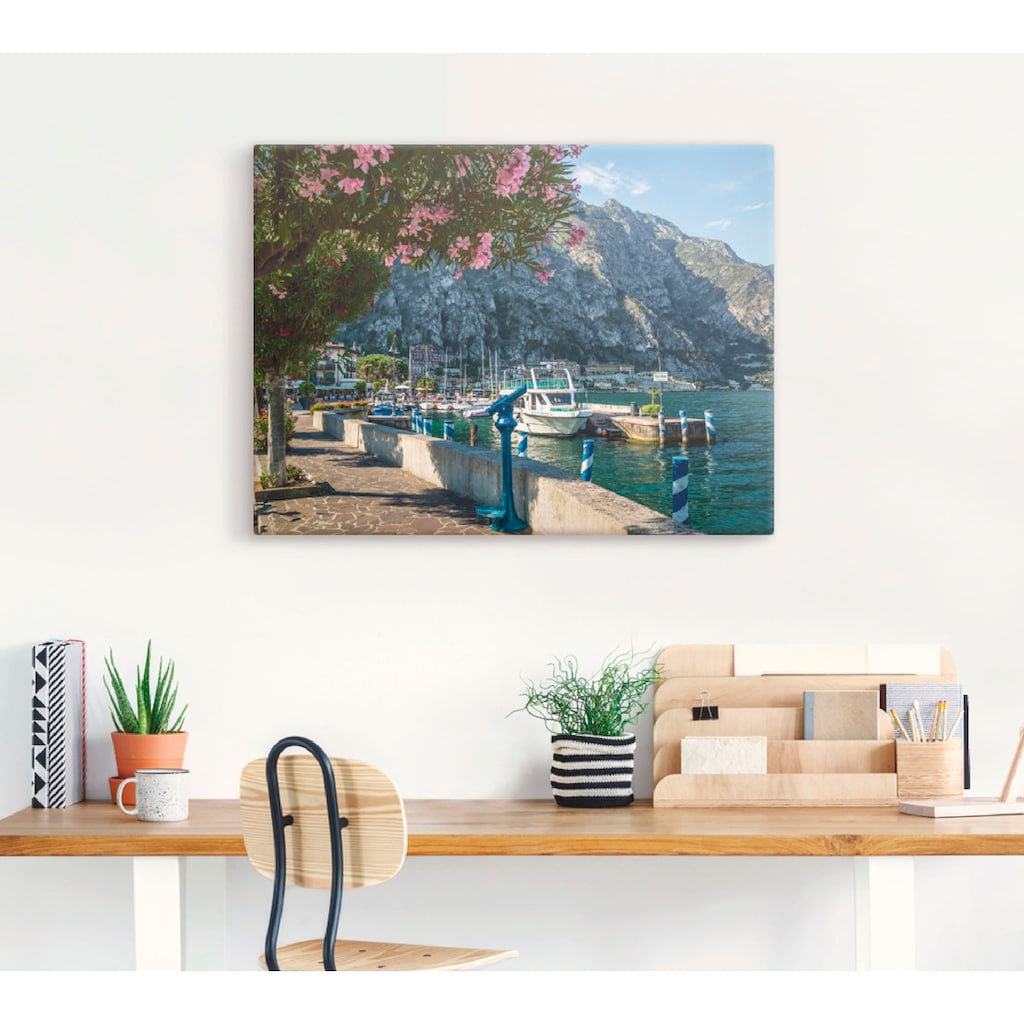 Artland Leinwandbild »Gardasee Hafen Limone sul Garda I«, Europa, (1 St.)