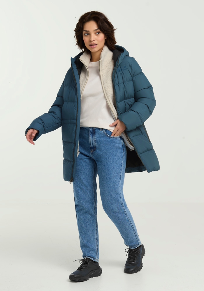 Jack Wolfskin Daunenjacke »FROZEN PALACE LONG JKT W RDS«, mit Kapuze