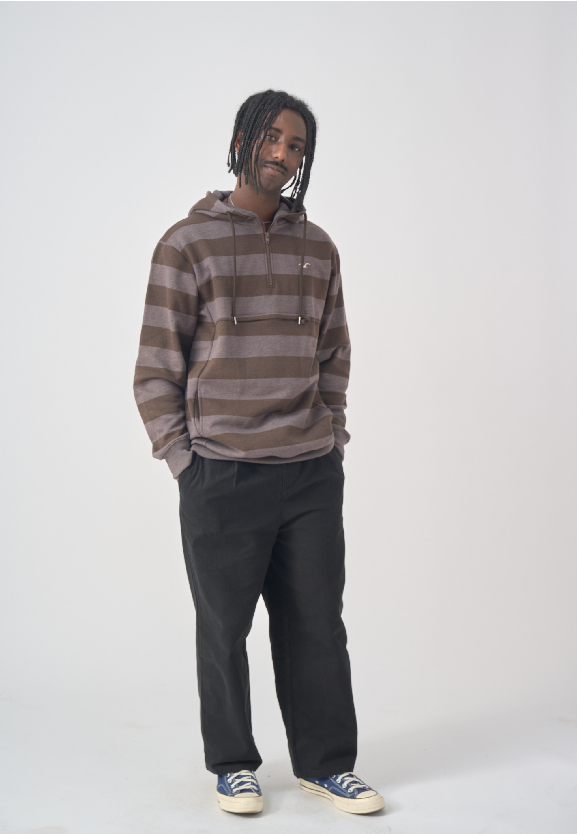 Cleptomanicx Kapuzensweatshirt »Hooded Stripe«, mit praktischem Half-Zip