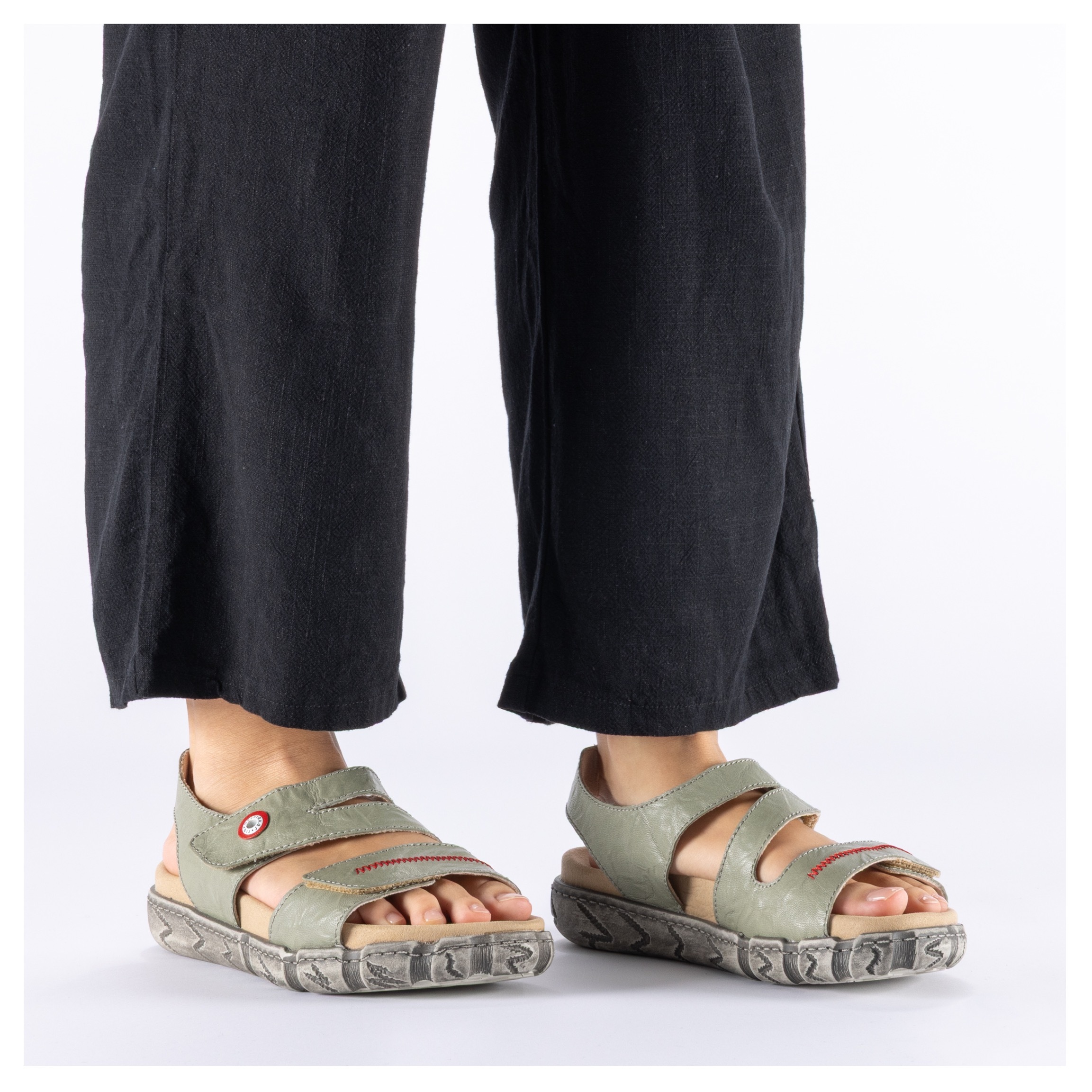 Rieker Sandale  Sommerschuh, Klettsandale mit Ziernaht