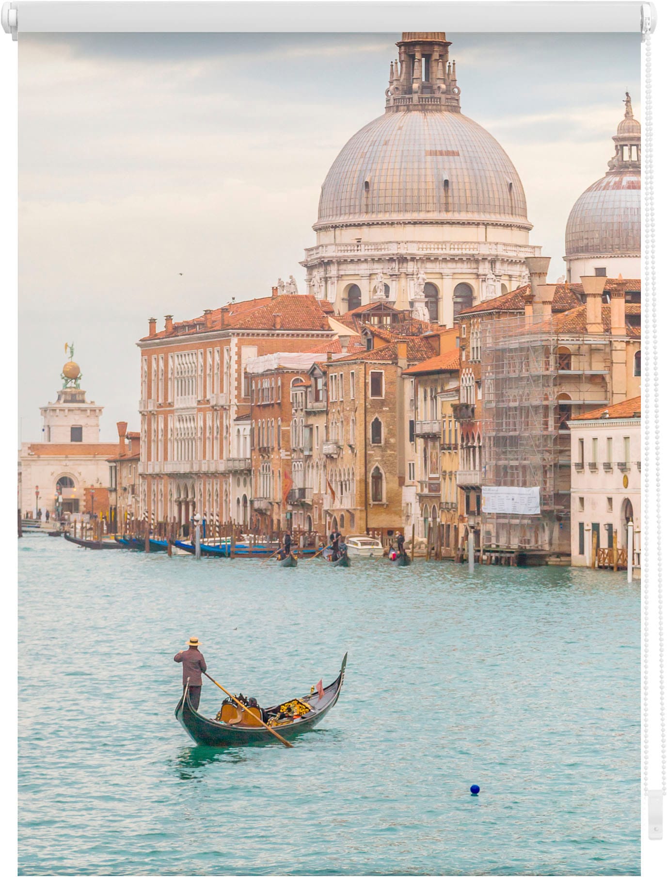 LICHTBLICK ORIGINAL Seitenzugrollo »Rollo Klemmfix, ohne Bohren, Verdunkelung, Venedig Canal Grande - Blau«, verdunkelnd, Verdunkelung-energiesparend, freihängend