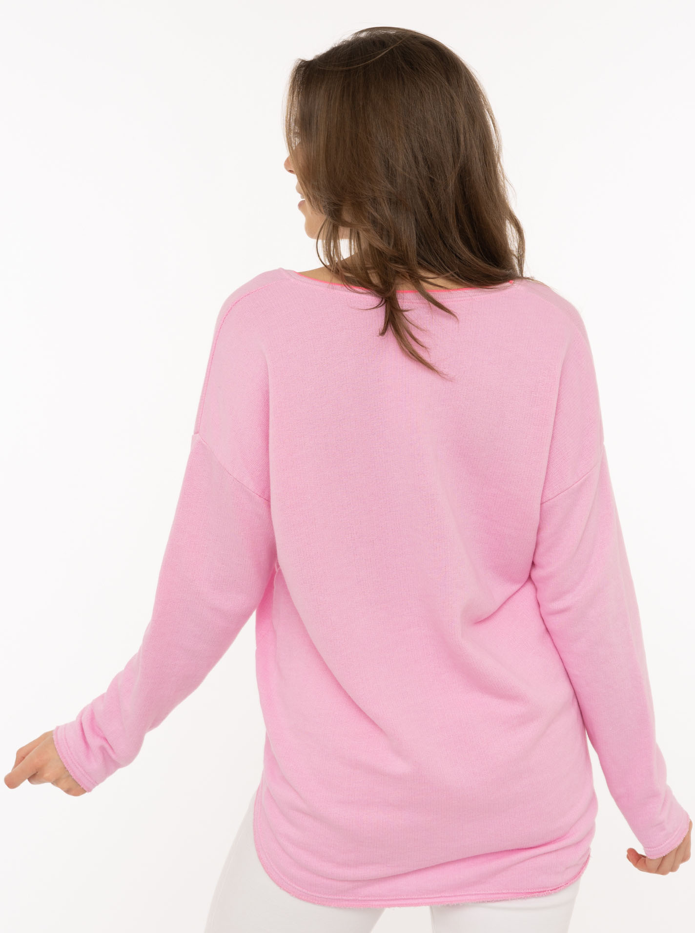 Thumbnail - Zwillingsherz Sweatshirt "Positive Mind", mit Kontrastnaht in Neonfarbe