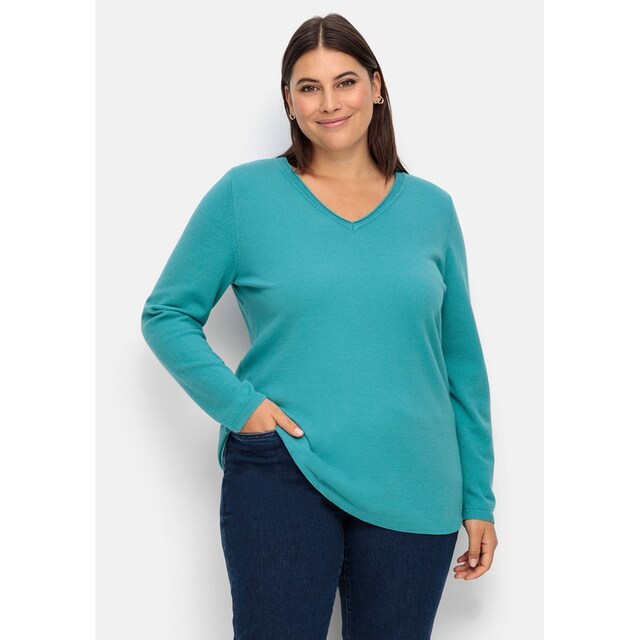 Sheego V-Ausschnitt-Pullover »Große Größen«, in flauschig weicher Qualität  für kaufen | BAUR