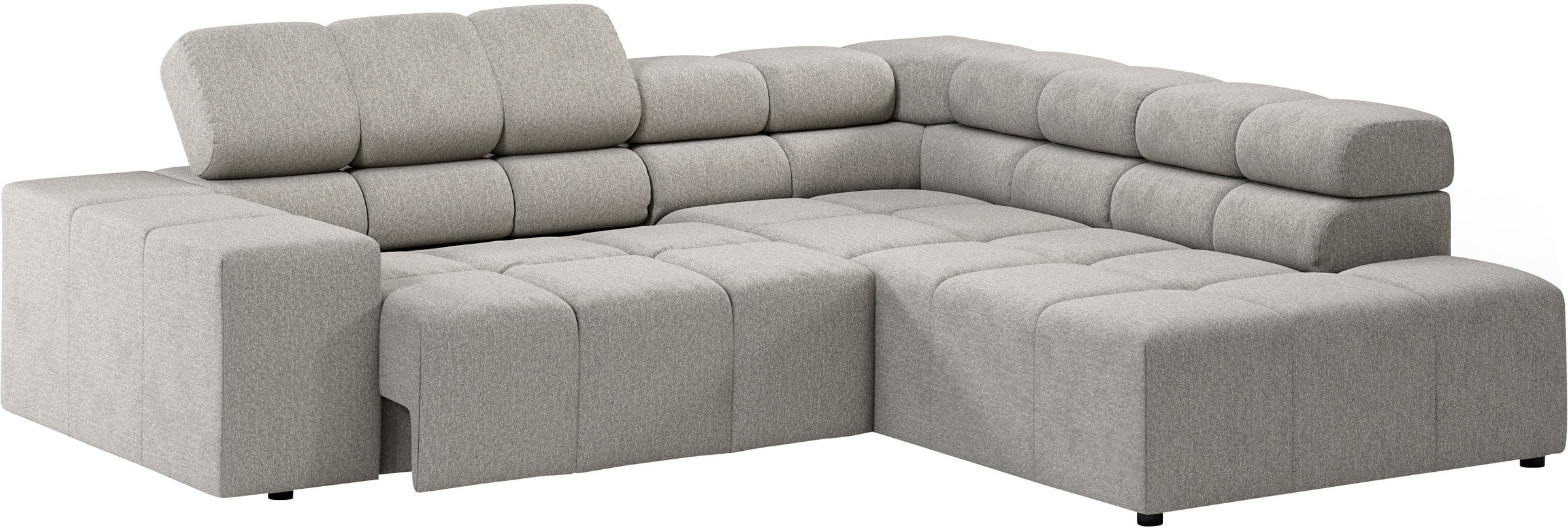 Thumbnail - INOSIGN Ecksofa "Ancona, incl. Kopfteilverstellung + 3 Zierkissen, L-Form, Breite 249cm" wahlweise motorische Sitztiefen...