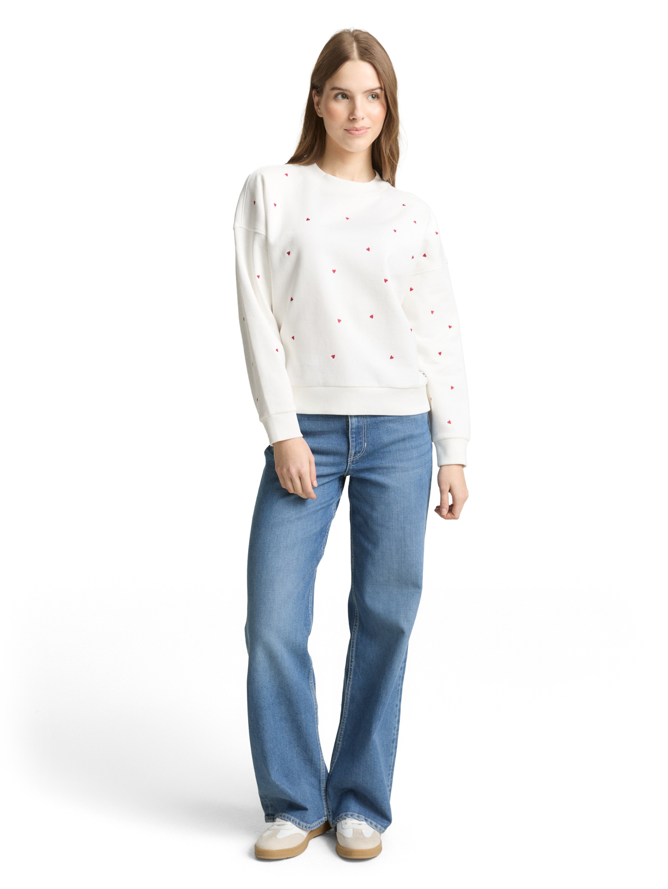 Tom Tailor 1050822 Sweatshirt Off White Red 2XL 3