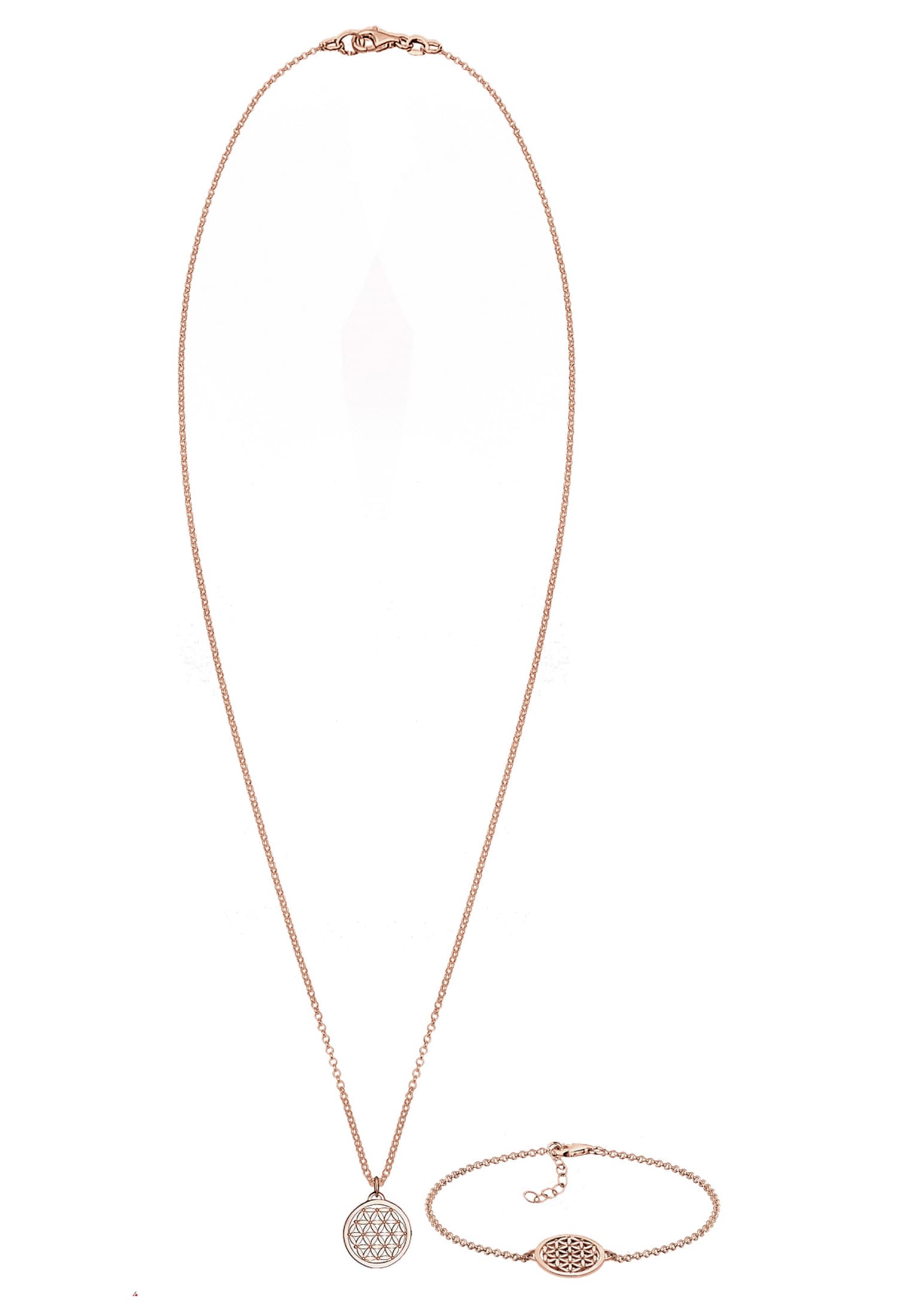 Elli Schmuckset »Set Kette Ohrstecker Blume des Lebens 925 Sterling Silber«