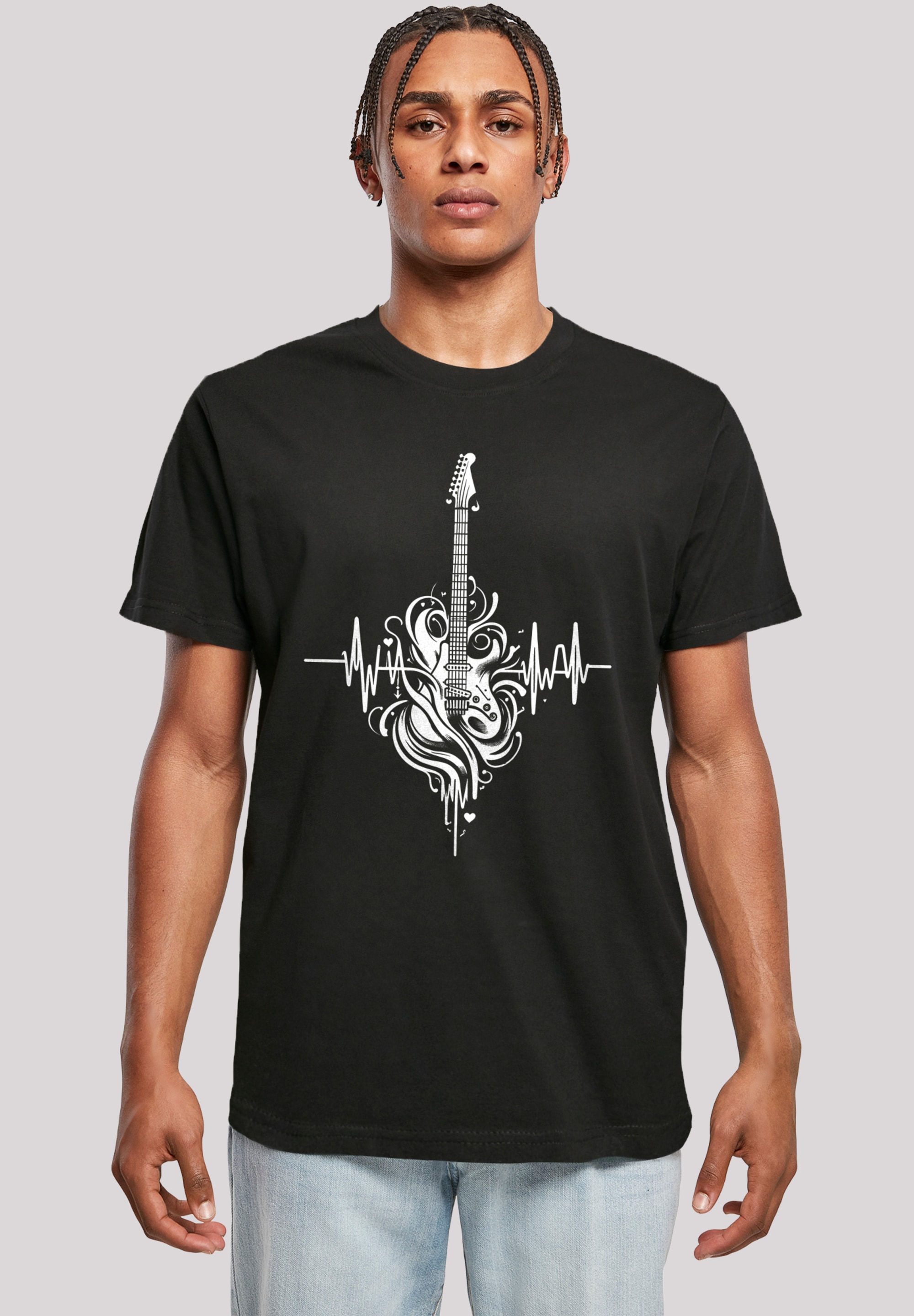 F4NT4STIC T-Shirt "Gitarre Herzschlag", Premium Qualität günstig online kaufen