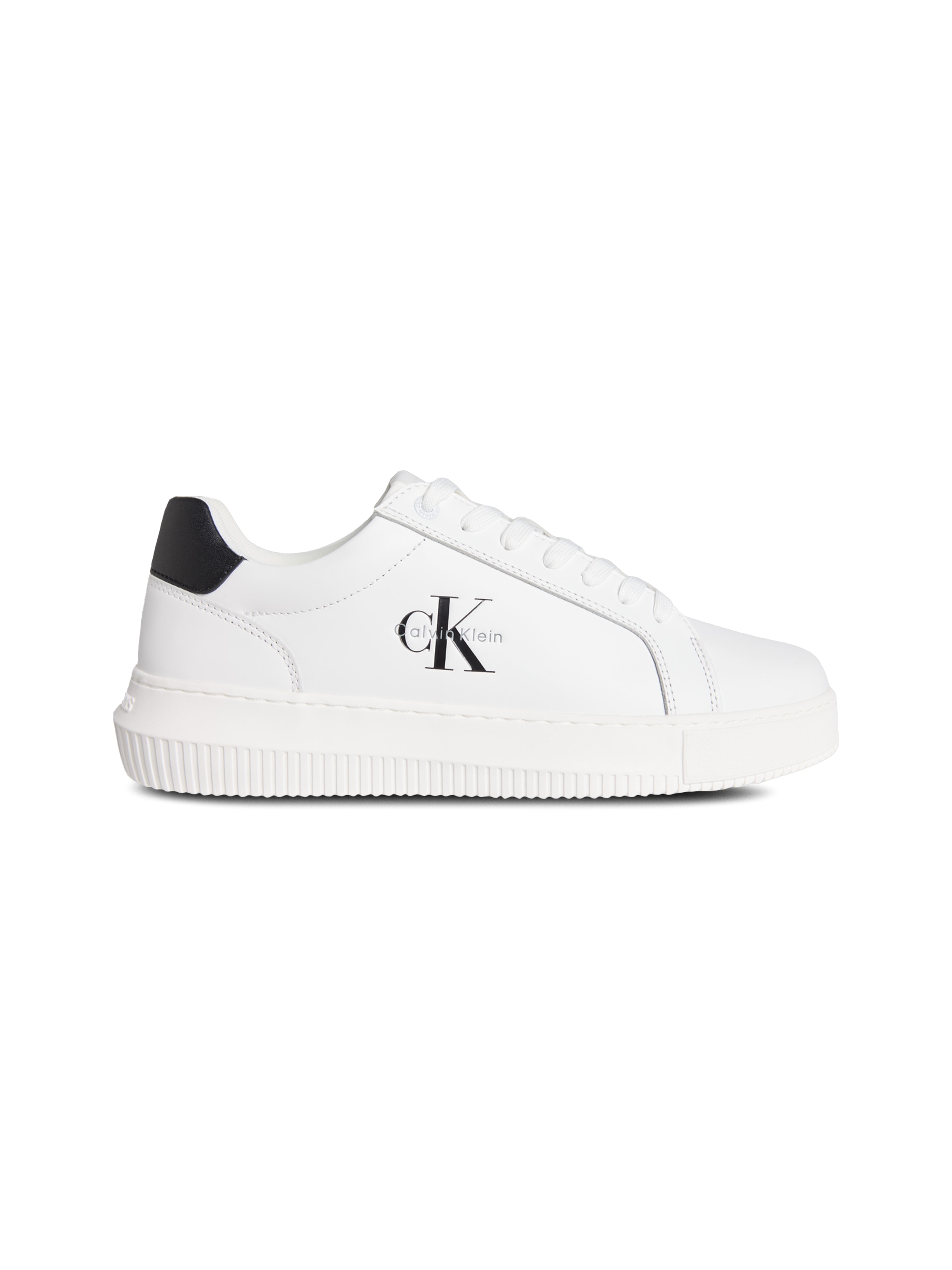 Calvin Klein Jeans Sneaker »CHUNKY CUPSOLE MONO LTH«, Schnürschuh, Halbschuh, Freizeitsneaker mit seitlichem Logo