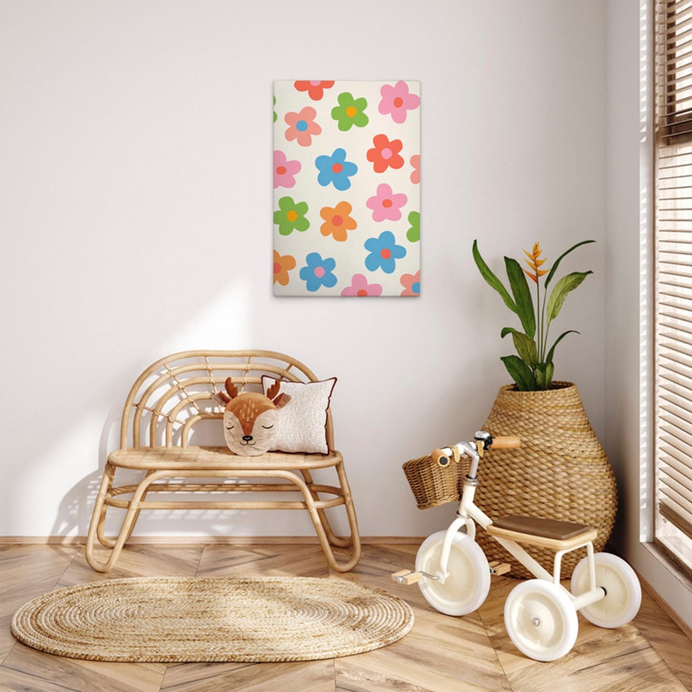 A.S. Création Leinwandbild "Flowers - Wandbild Creme Weiß Bunt Keilrahmen K günstig online kaufen