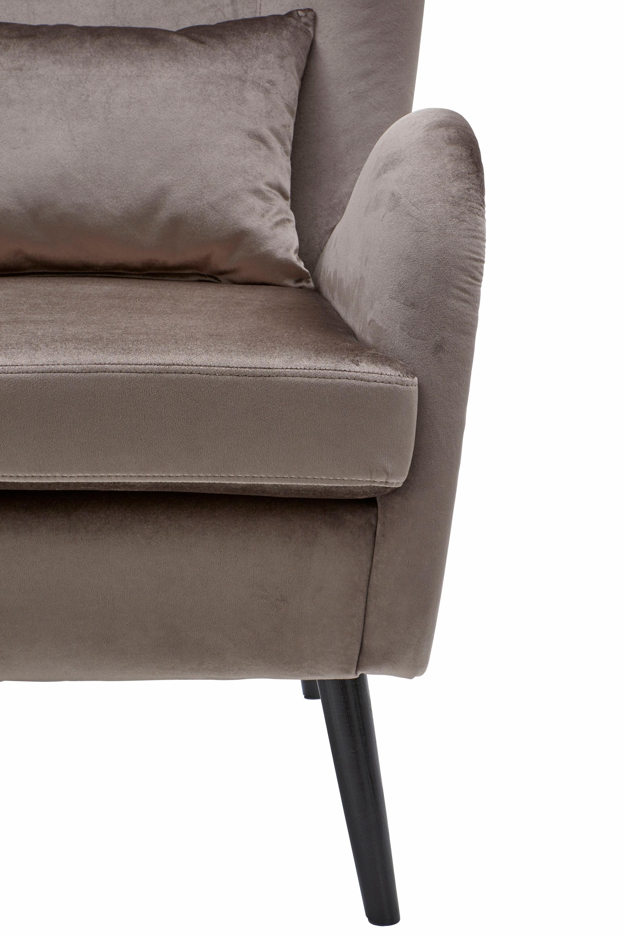 Guido Maria Kretschmer Home&Living Sessel »Salla auch in Fellimitat und Feincord, viele Bezugsarten, Ohrensessel«, wahlweise mit oder ohne Hocker; großer Sessel: Maße B/T/H: 78/94/118cm