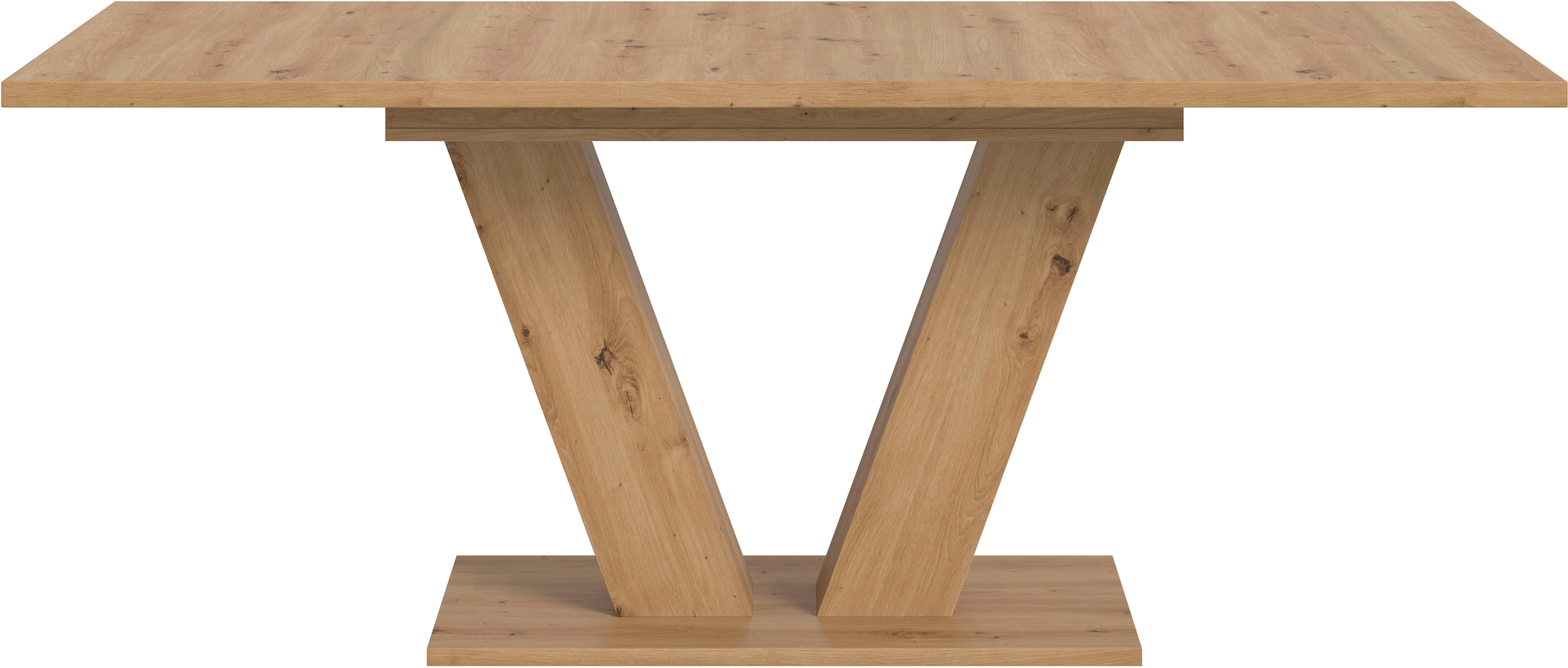 INOSIGN Esstisch »Motus, ausziehbar 150 -190 cm, inklusive 40 cm Einlegeplatte«, (Set, 1 St.), V-Gestell mit Bodenplatte, Tisch, Küchentisch, Esszimmer, Küche