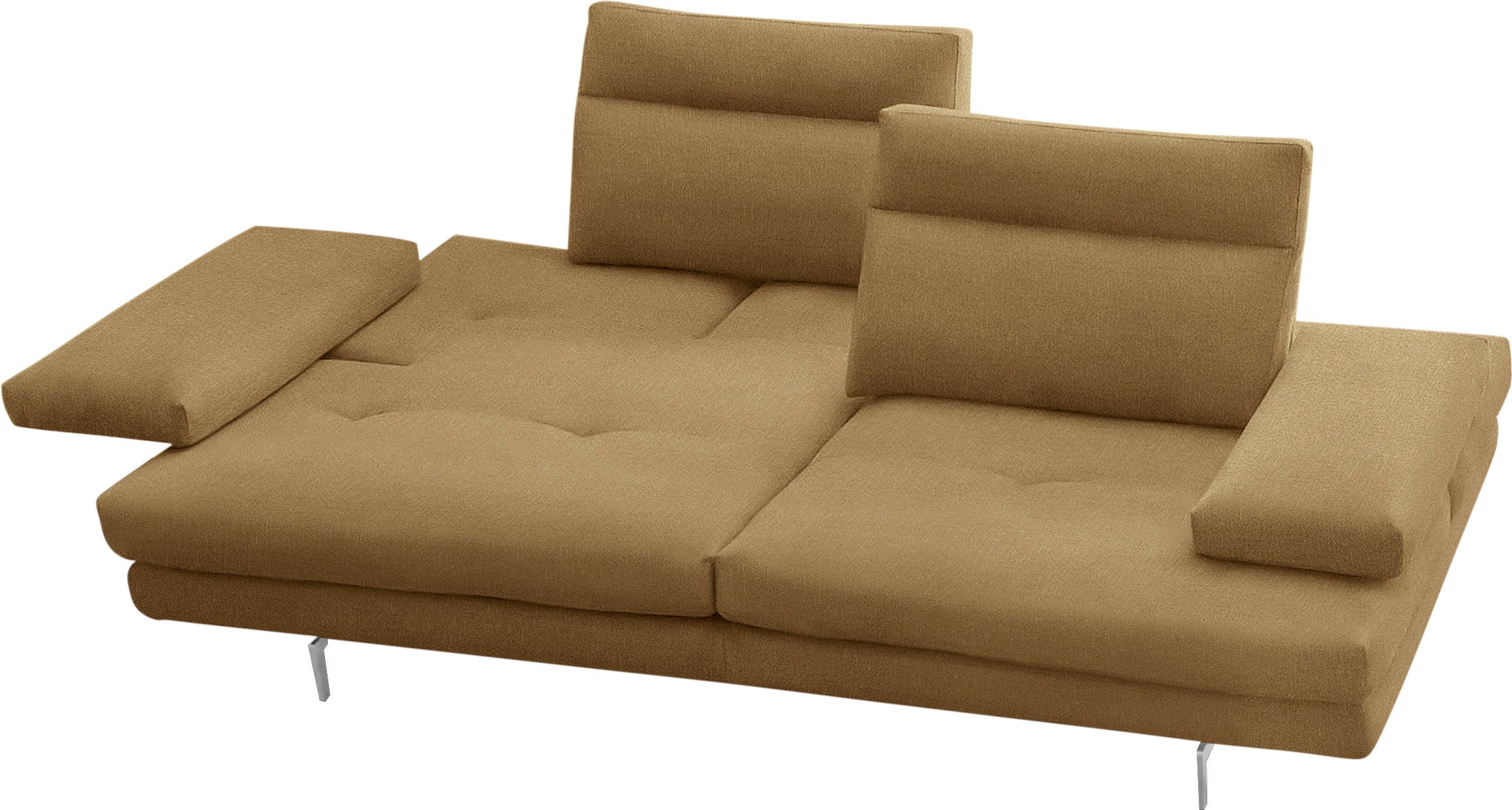 CALIA ITALIA 3-Sitzer »Toby Wing, Designsofa mit hohem Sitzkomfort, bequem und elegant«, inklusive Sitztiefenverstellung, Füße in Chrom glänzend