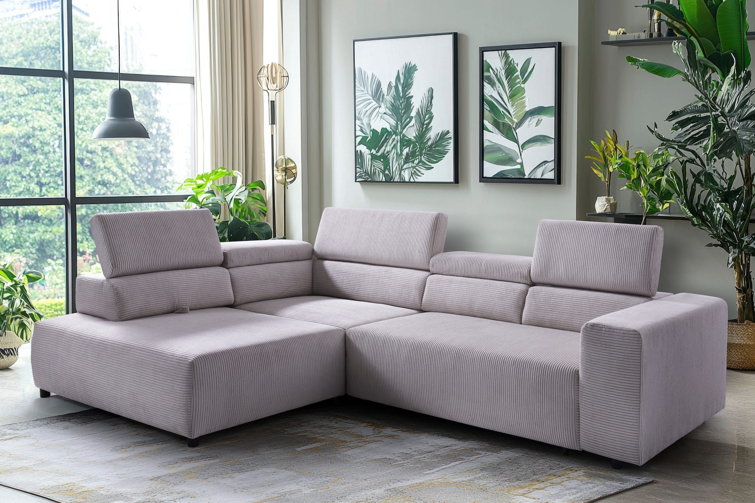 exxpo - sofa fashion Ecksofa »VITTORIO«, inkl. Kopfteil- und Sitztiefenverstellung, wahlweise mit Bettfunktion