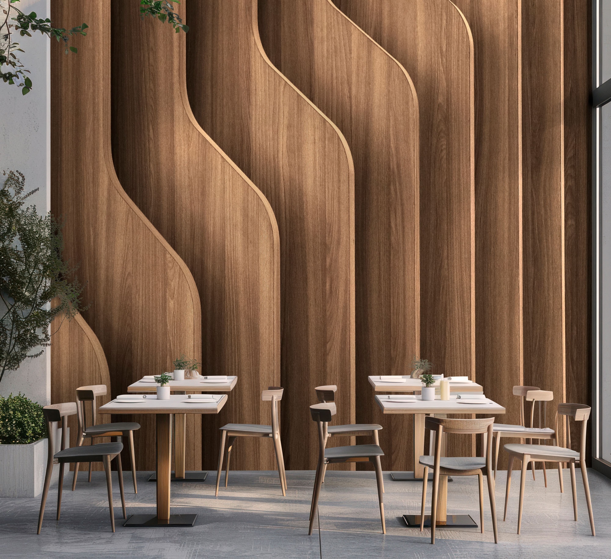 living walls Fototapete »Walls by Patel 5 Fototapete 3D-Holzpaneele« 3D-Optik glatt 3D-Holzpaneele auf 200 g/m² Premium-Vlies