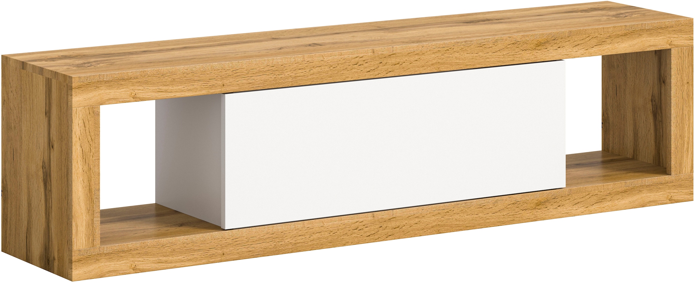 INOSIGN Lowboard »Trinity, Breite 150 cm, stehend und hängend, 1 Klappe,«, 2 offene Fächer, grifflose Fronten, TV-Möbel, TV Schrank, Hängeschrank