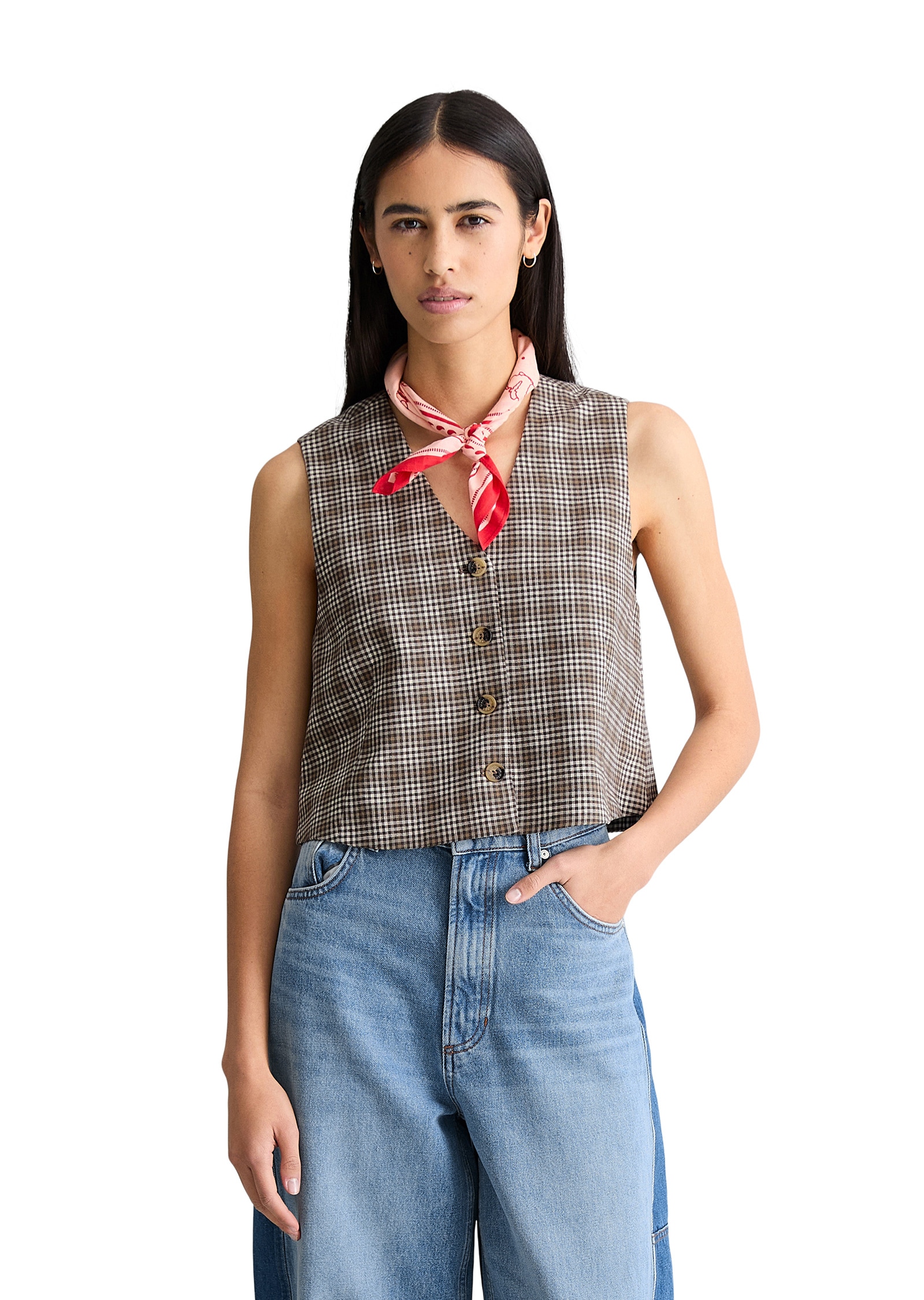 Marc OPolo DENIM Kurzweste "aus Organic Cotton-Leinen-Mix" günstig online kaufen