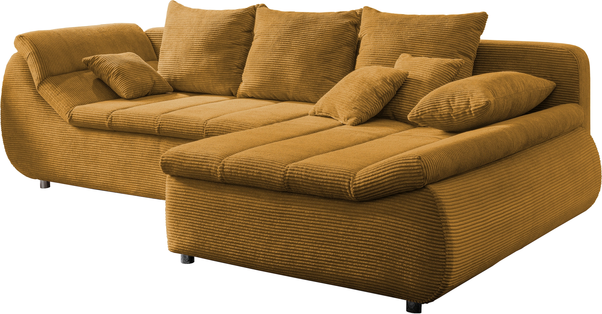 INOSIGN Ecksofa »Imola elegant und bequem, aktuelle Steppung im Sitz, L-Form«, wahlweise mit Bettfunktion