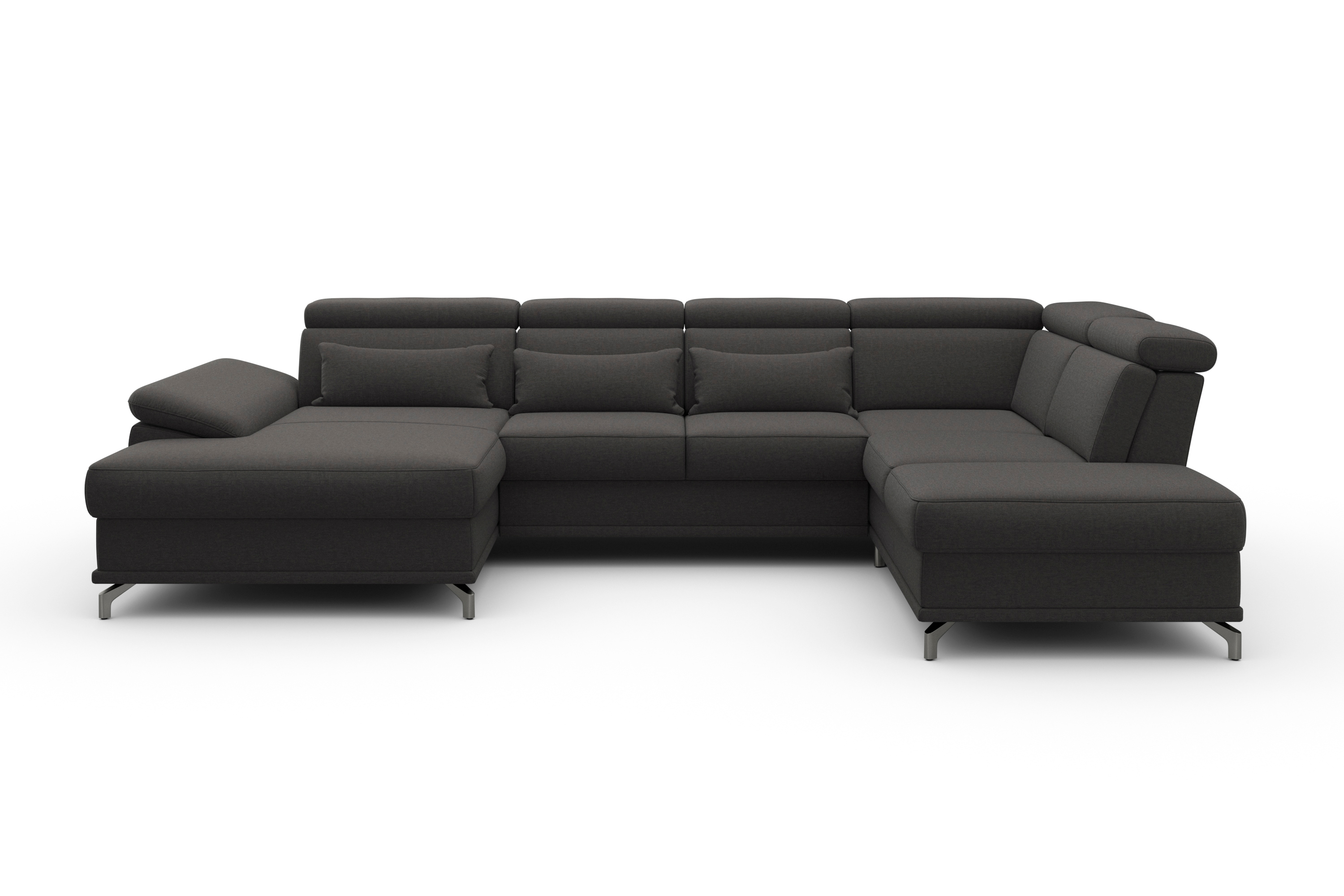 sit&more Wohnlandschaft "Cabrio U-Form, B: 359 cm, mit Sitztiefen-, Arm- & Kopfteilverstellung" 3 Nierenkissen, Federkern, optional Schlaffunktion und Stauraum