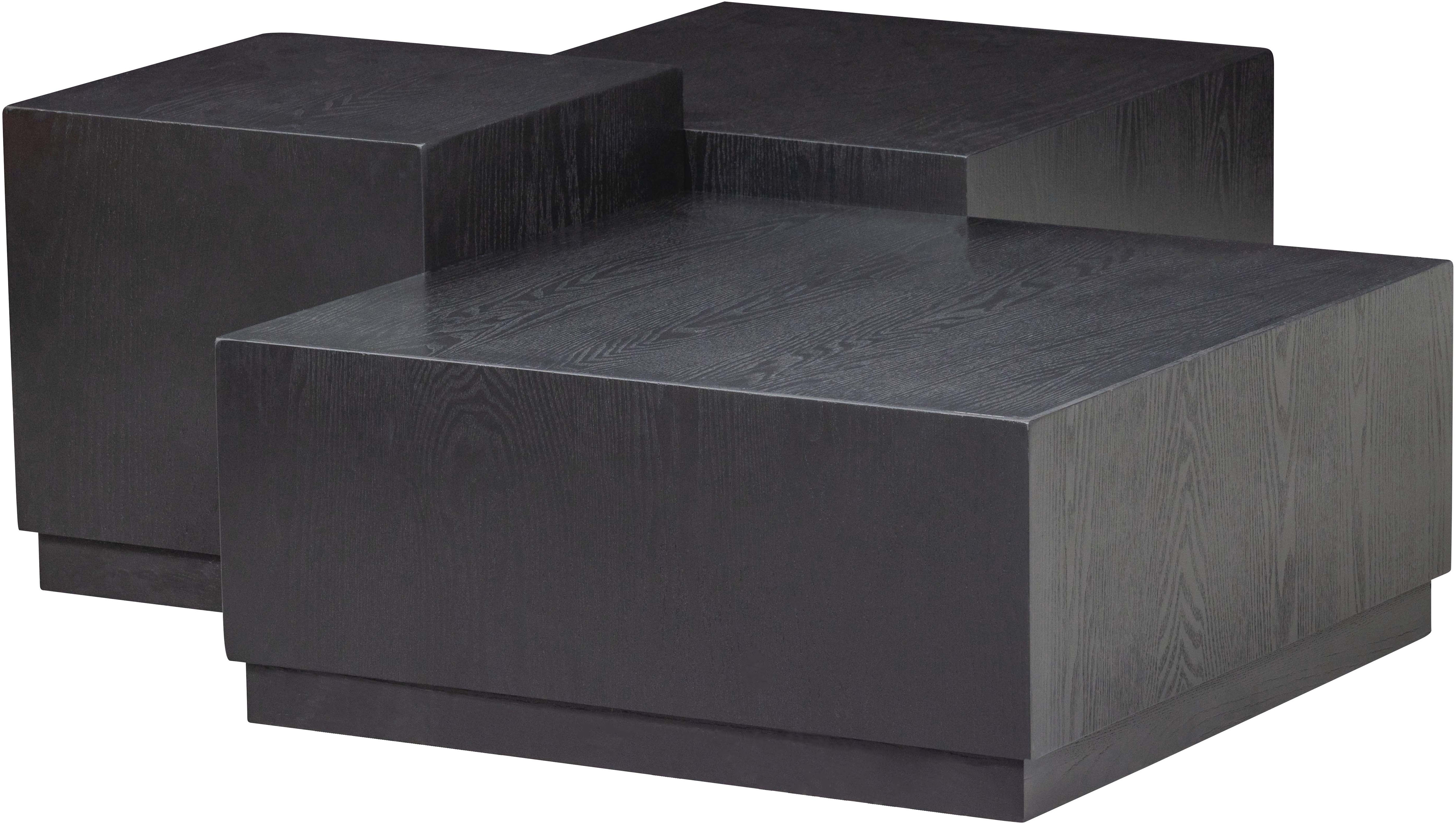 WOOOD Beistelltisch "Pim 3-tlg. aus MDF, stapelbar 40x40 / 55x55 / 70x70 cm" Drei Einheiten ineinander stapelbar, Hohlkonstruktion, schutzlackiert
