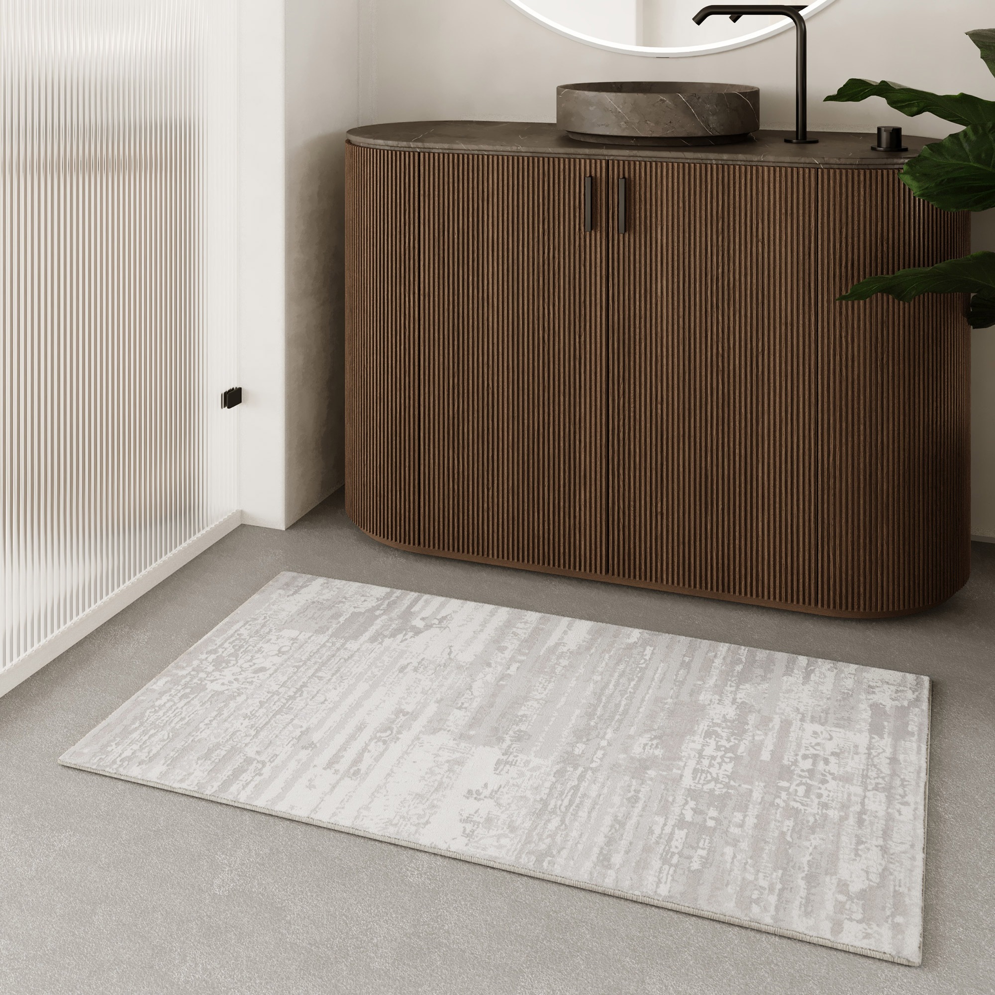 Wecon home Badematte »Mauri«, Vintage Design, waschbar, rutschfest, schnell trocknend, Badteppich